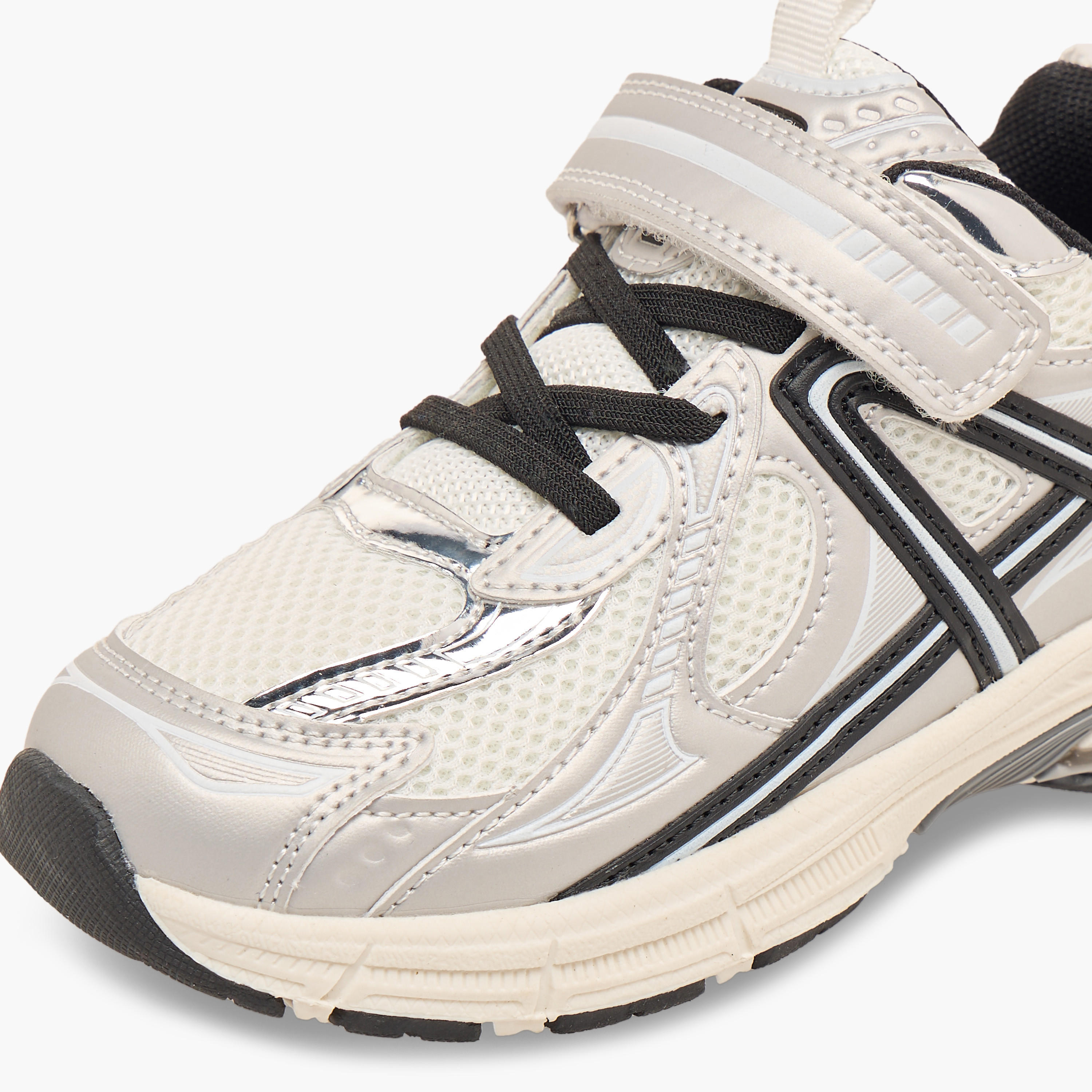 Juniors Panelled Sneakers with Hook and Loop Closure-girls-shoes-sneakers-image-7