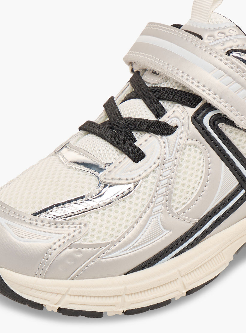 Juniors Panelled Sneakers with Hook and Loop Closure-girls-shoes-sneakers-image-7