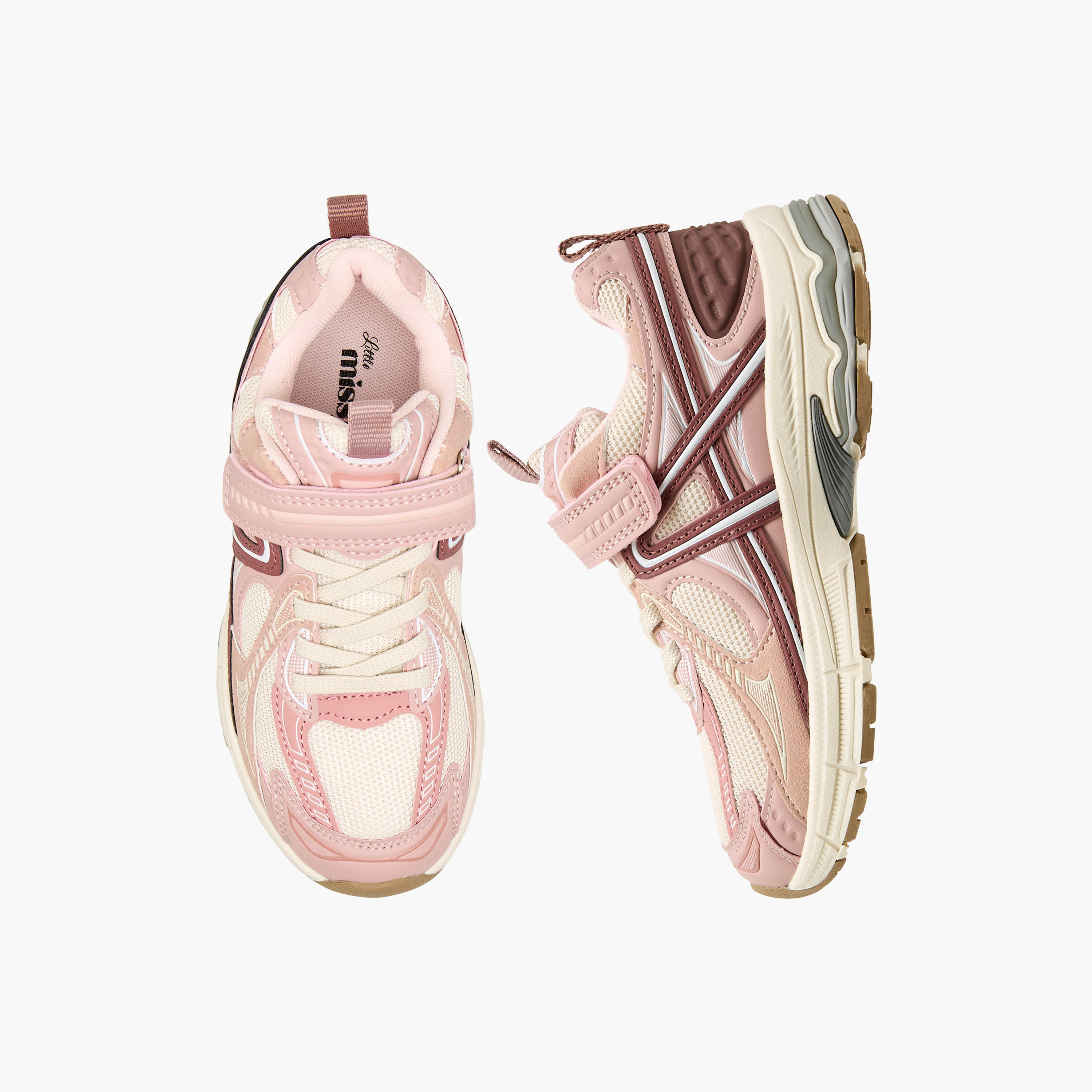حذاء سنيكرز بناتي مريح بشريط لاصق من ليتل ميسي-girls-shoes-sneakers-image-1