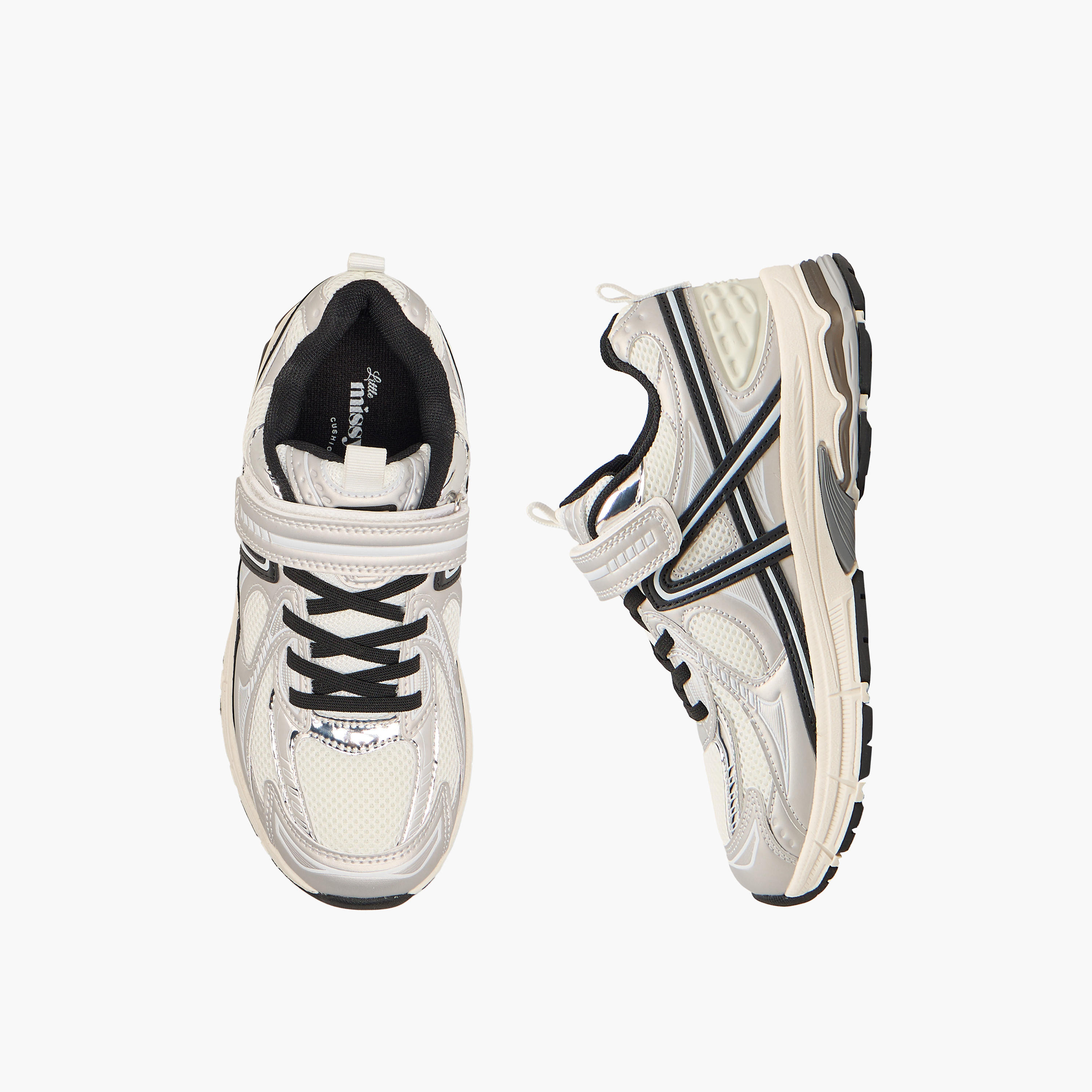 حذاء سنيكرز بناتي مريح بشريط لاصق من ليتل ميسي-girls-shoes-sneakers-image-1