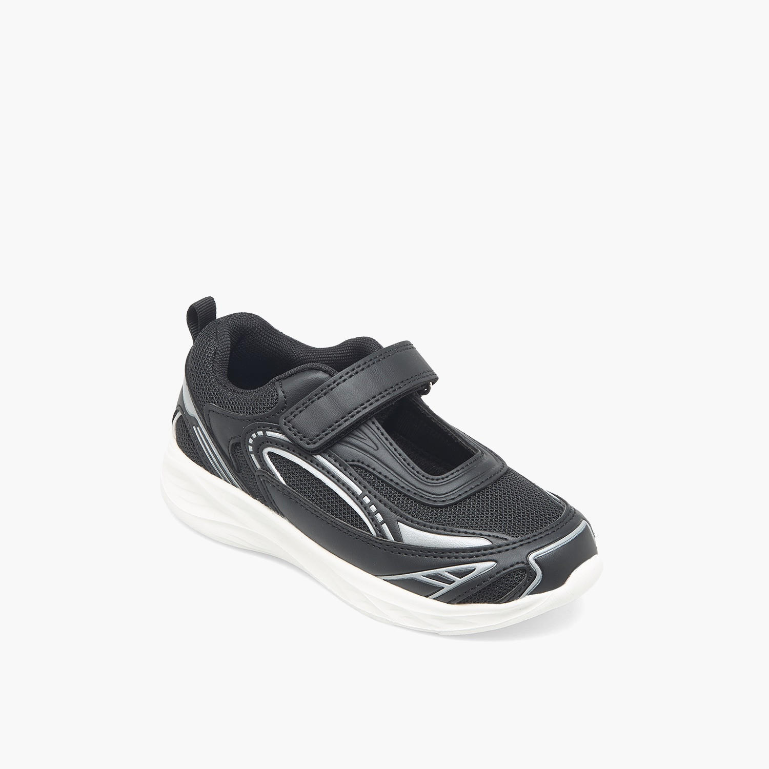 حذاء سنيكرز طول الكاحل بألواح وشريط إغلاق للبنات من جونيورز-girls-shoes-sneakers-image-2