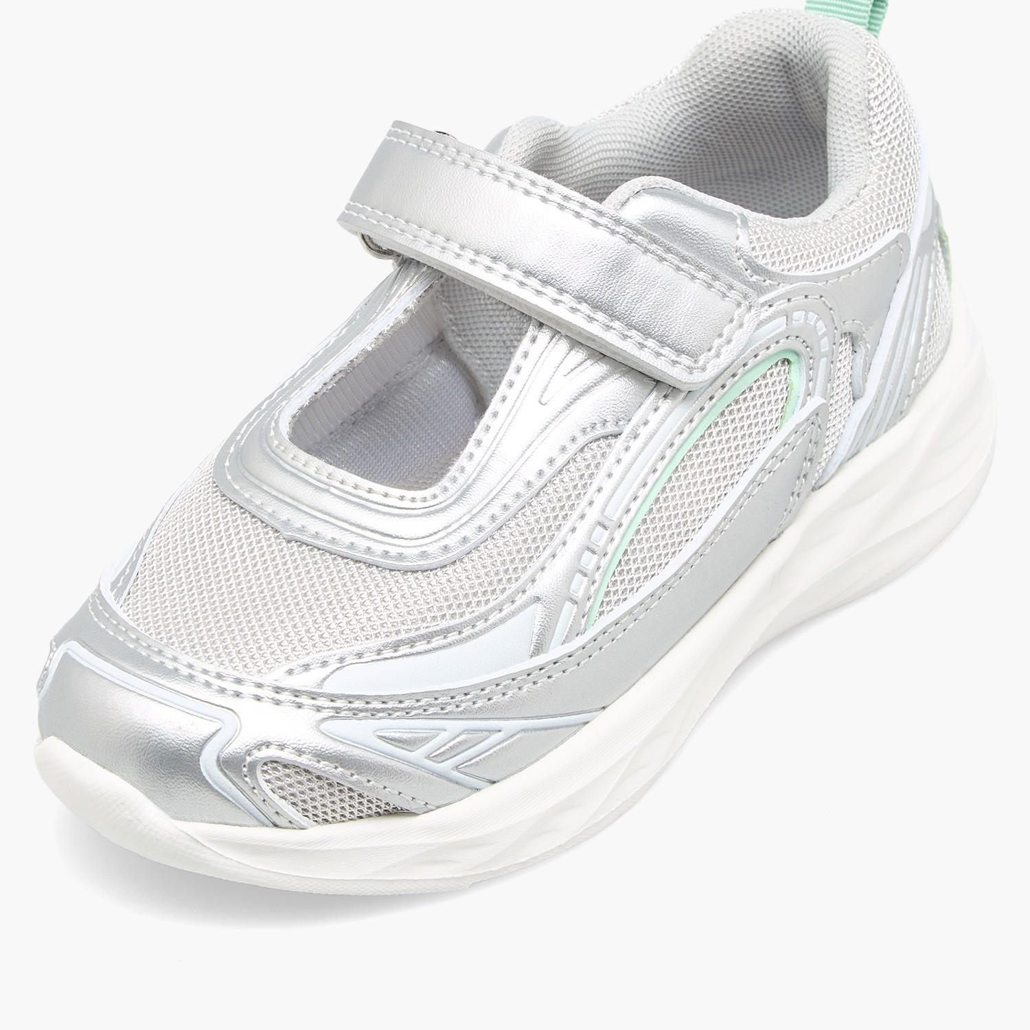 حذاء سنيكرز طول الكاحل بألواح وشريط إغلاق للبنات من جونيورز-girls-shoes-sneakers-image-4