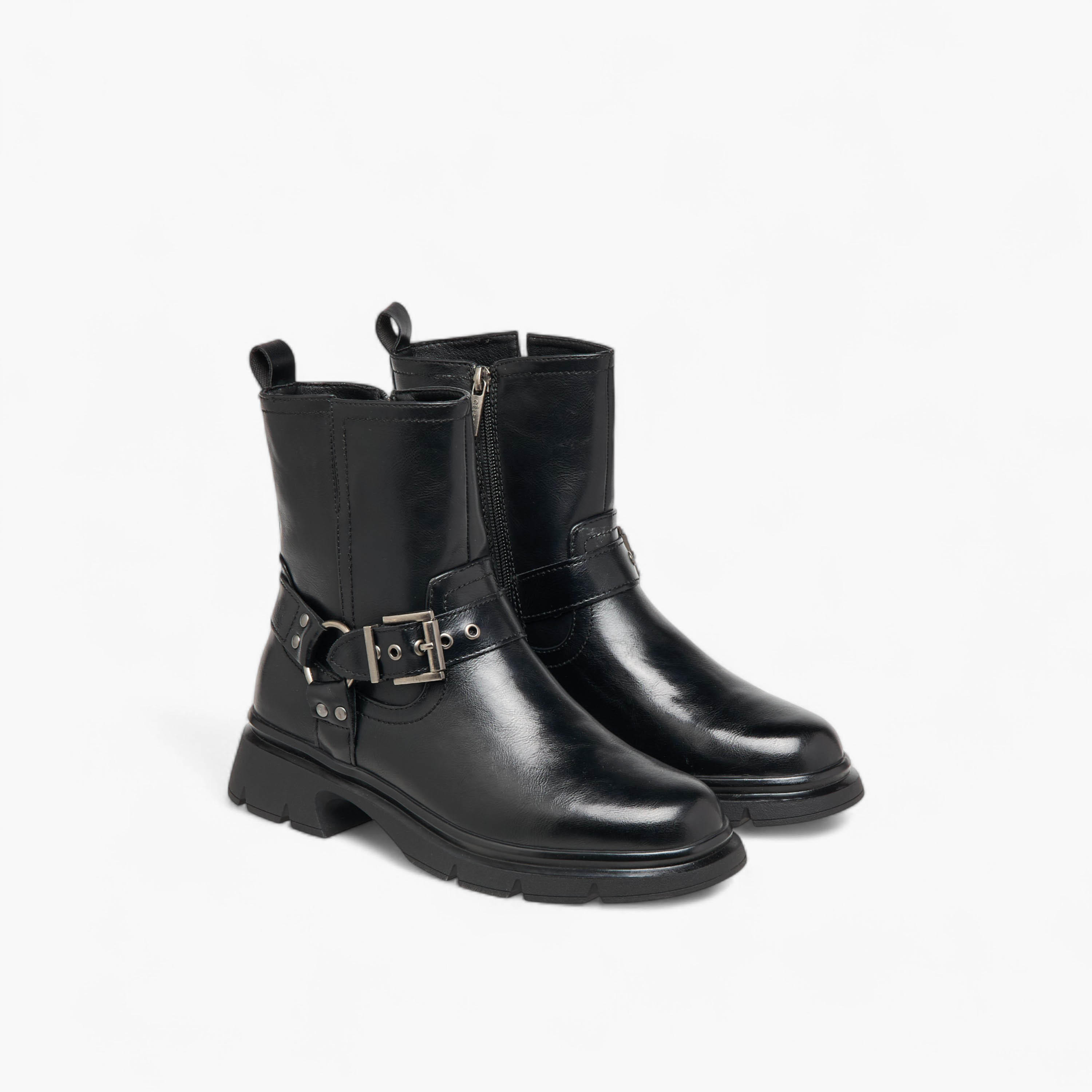 Celeste Women's Buckle Accent Ankle Boots with Block Heels and Zip Closure-women-shoes-boots-image-1