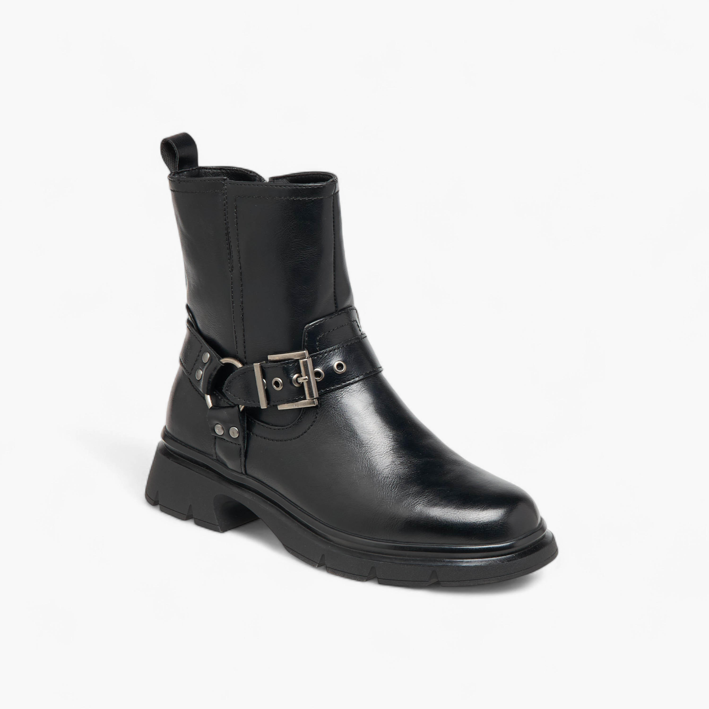 Celeste Women's Buckle Accent Ankle Boots with Block Heels and Zip Closure-women-shoes-boots-image-2