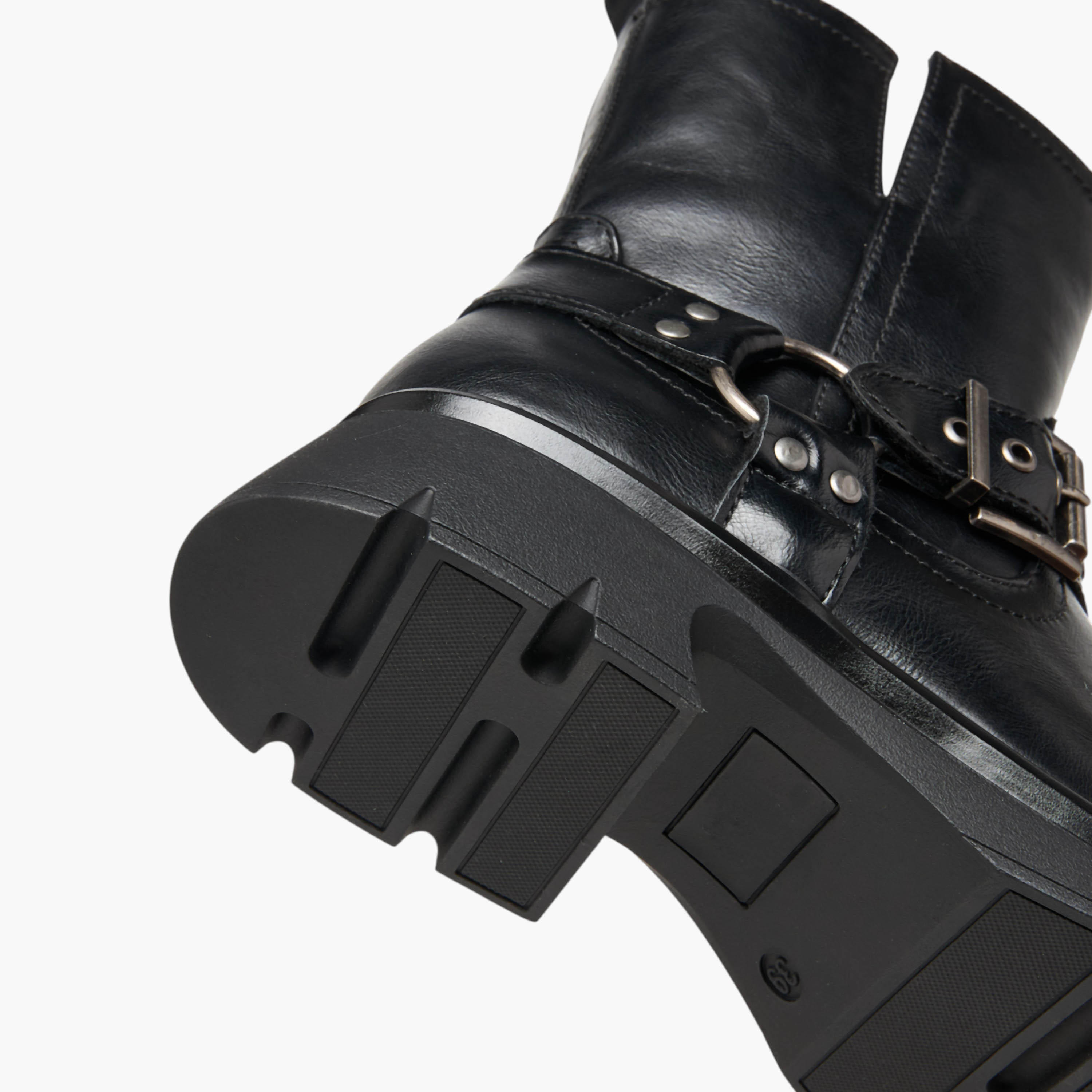 Celeste Women's Buckle Accent Ankle Boots with Block Heels and Zip Closure-women-shoes-boots-image-6