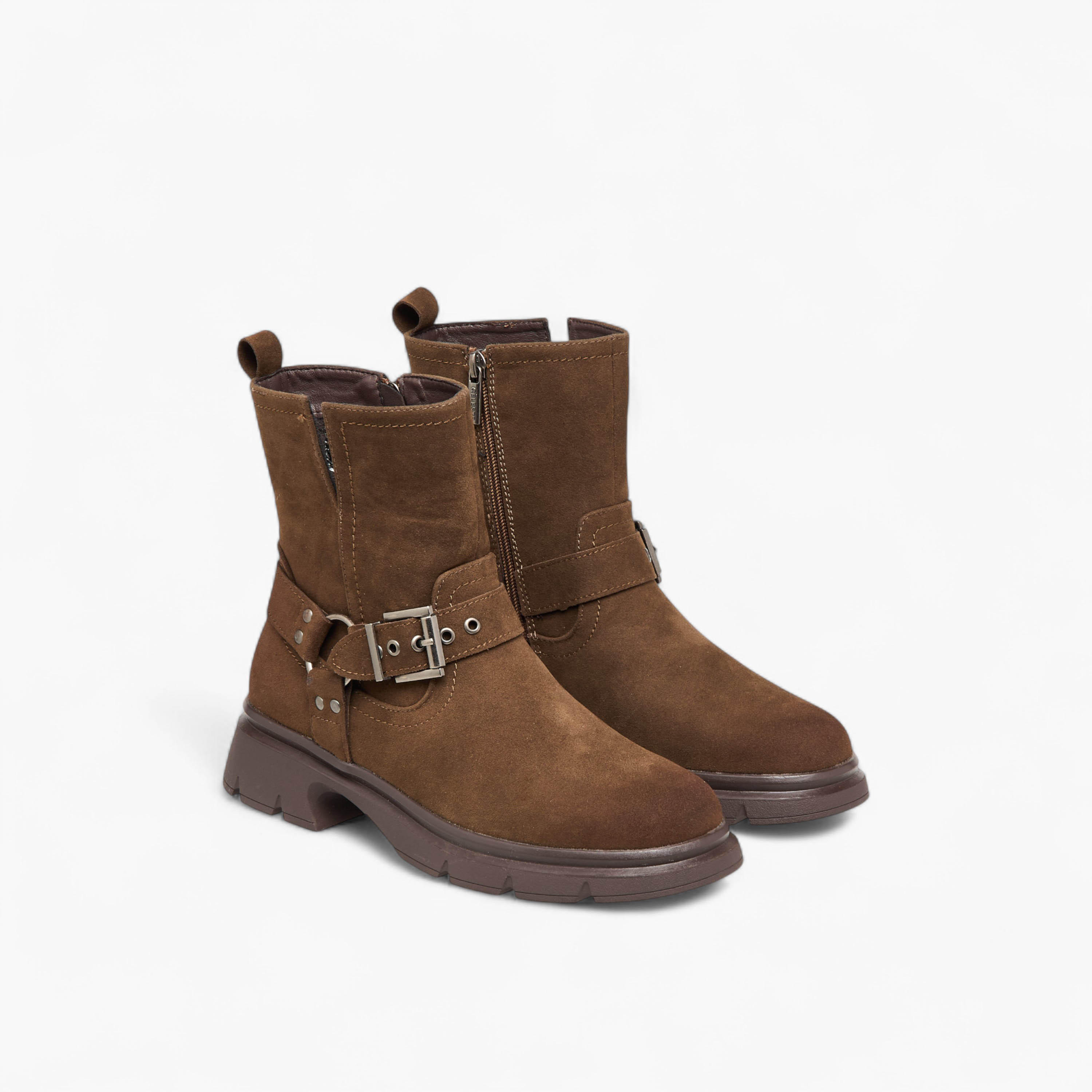 Celeste Women's Buckle Accent Ankle Boots with Block Heels and Zip Closure-women-shoes-boots-image-1