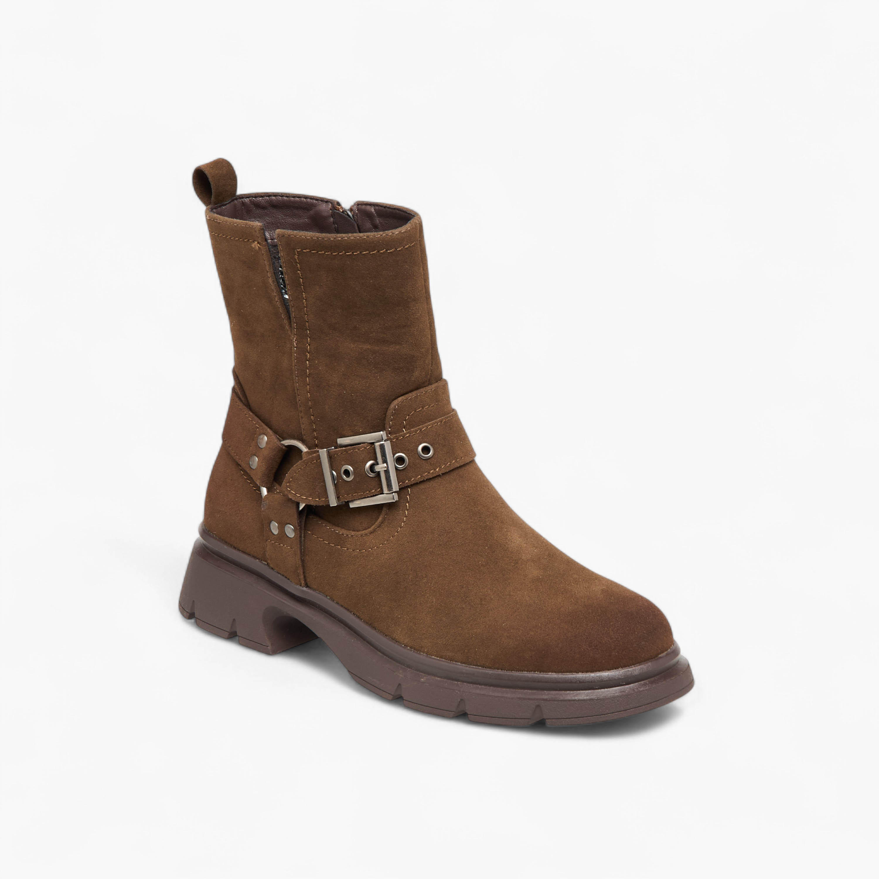 Celeste Women's Buckle Accent Ankle Boots with Block Heels and Zip Closure-women-shoes-boots-image-2