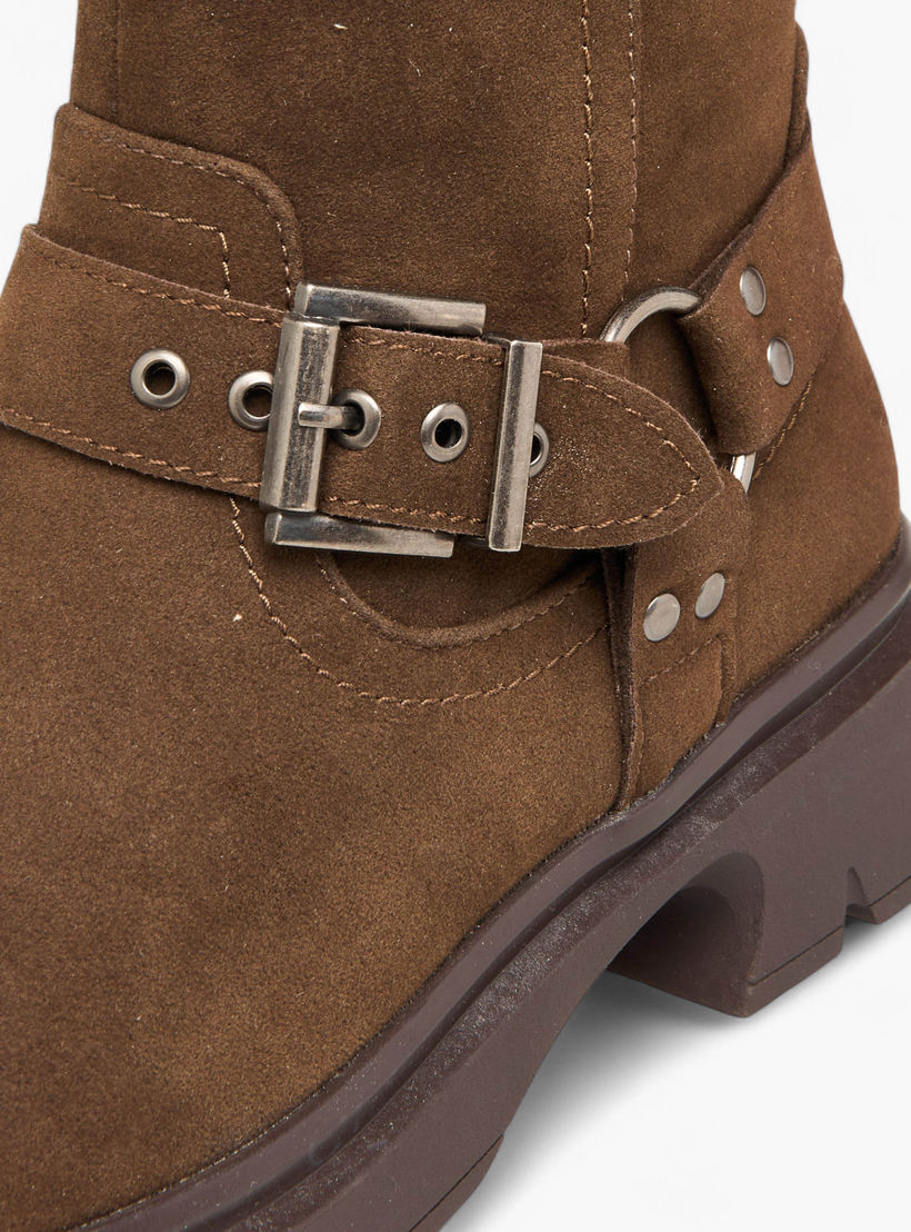 Celeste Women's Buckle Accent Ankle Boots with Block Heels and Zip Closure-women-shoes-boots-image-4