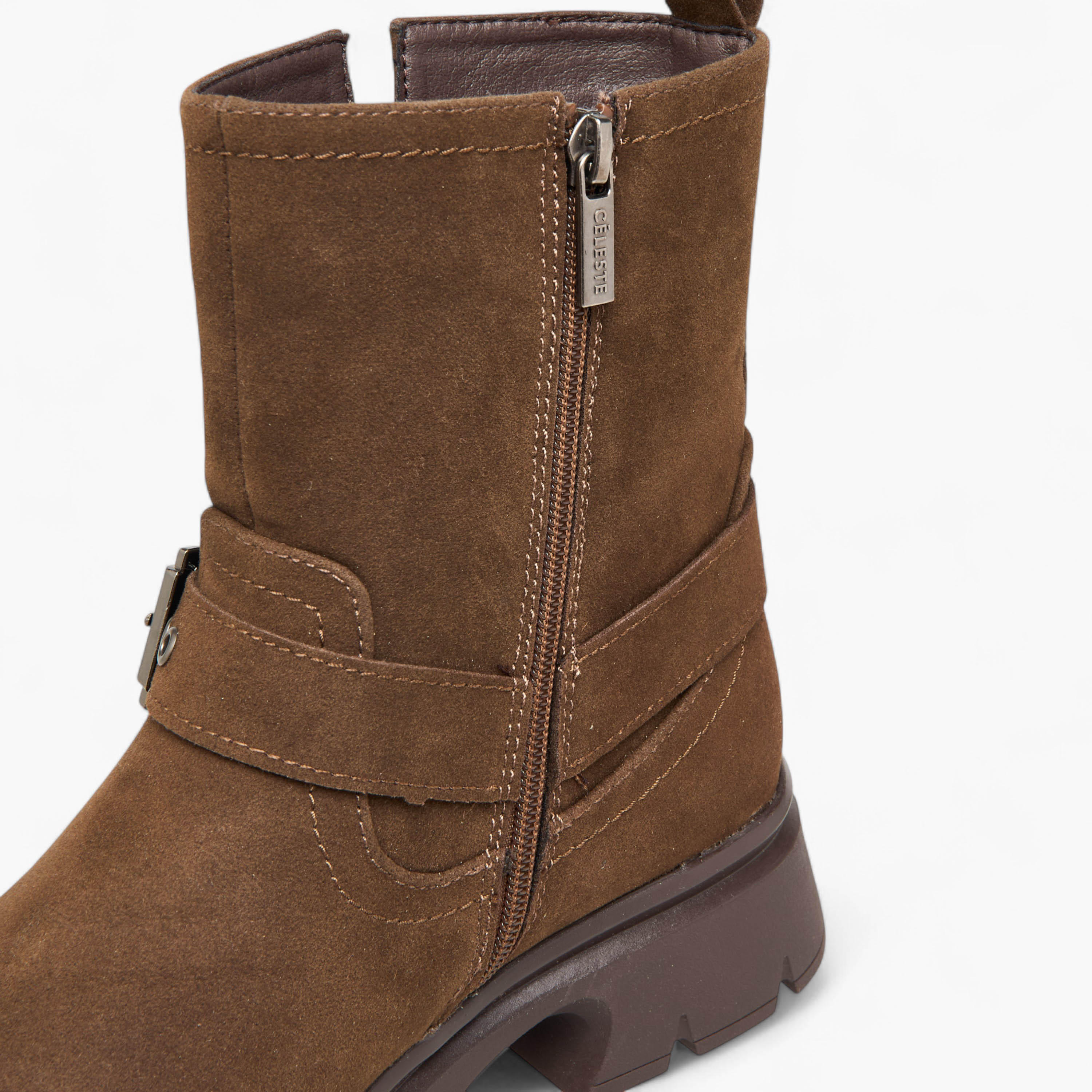 Celeste Women's Buckle Accent Ankle Boots with Block Heels and Zip Closure-women-shoes-boots-image-5