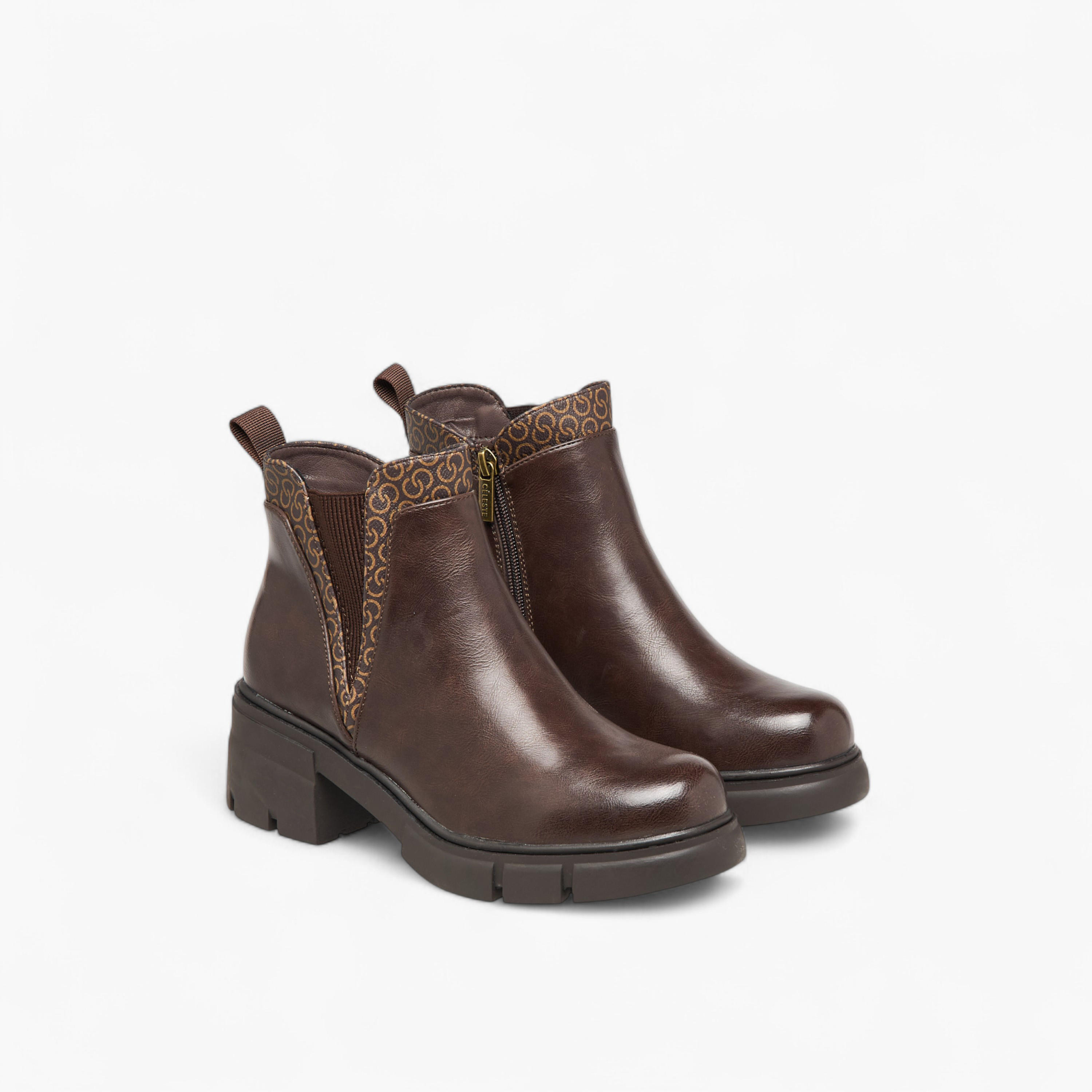 Celeste Women's Solid Ankle Boots with Zip Closure-women-shoes-boots-image-1