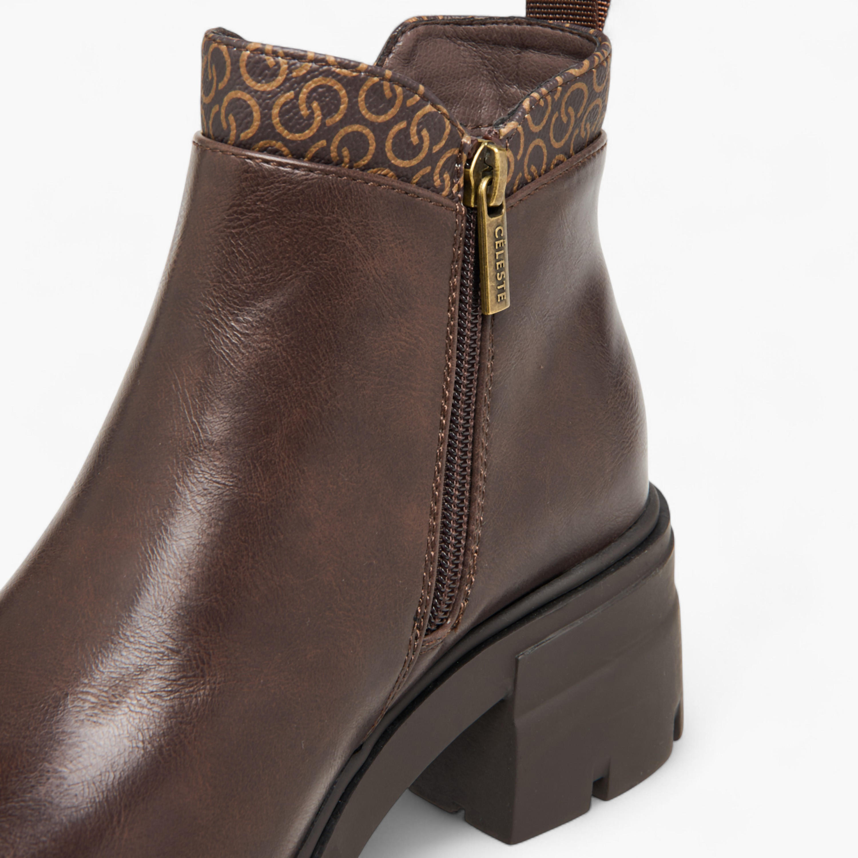 Celeste Women's Solid Ankle Boots with Zip Closure-women-shoes-boots-image-5