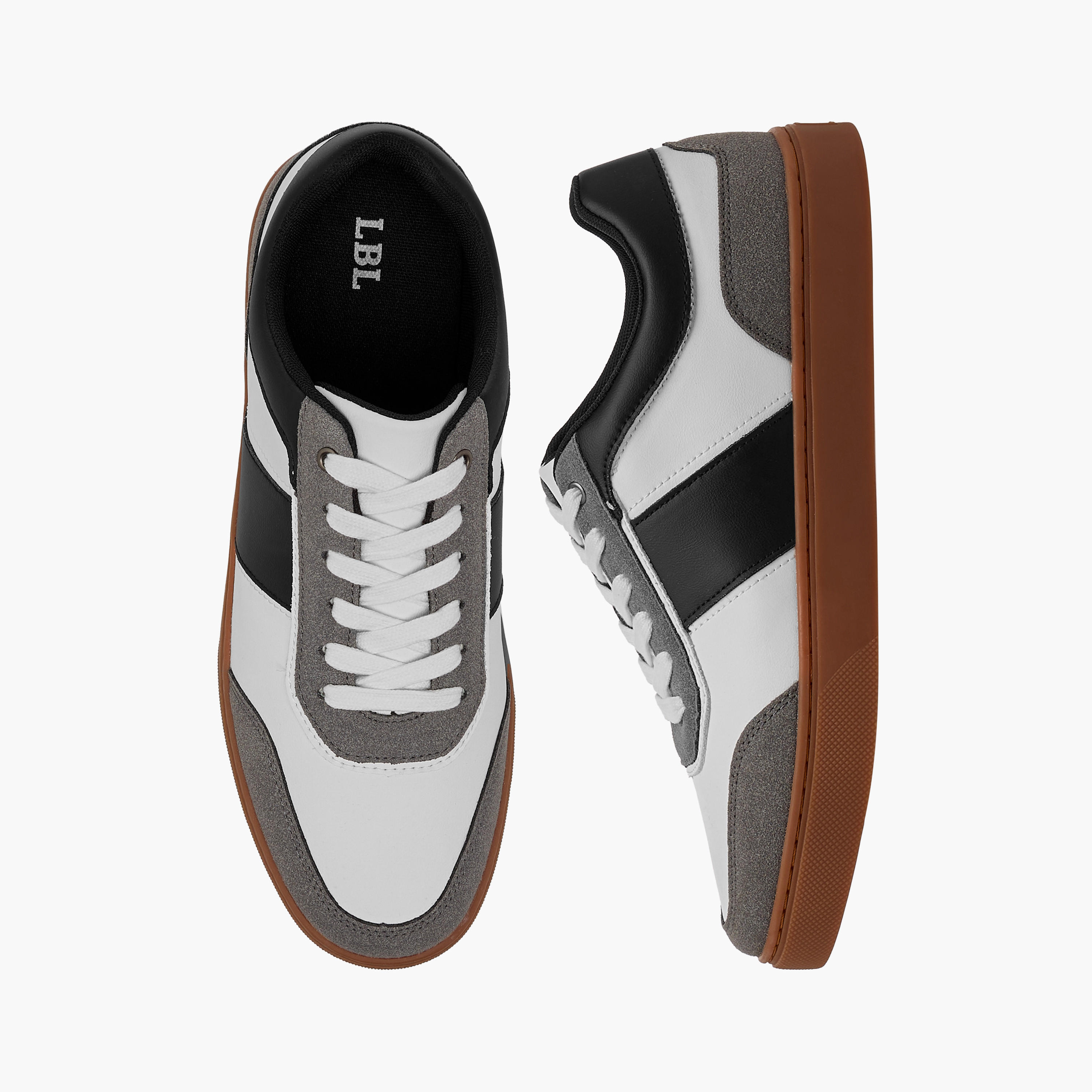 LBL by Shoexpress Panelled Sneakers with Lace-Up Closure-men-shoes-sneakers-image-1