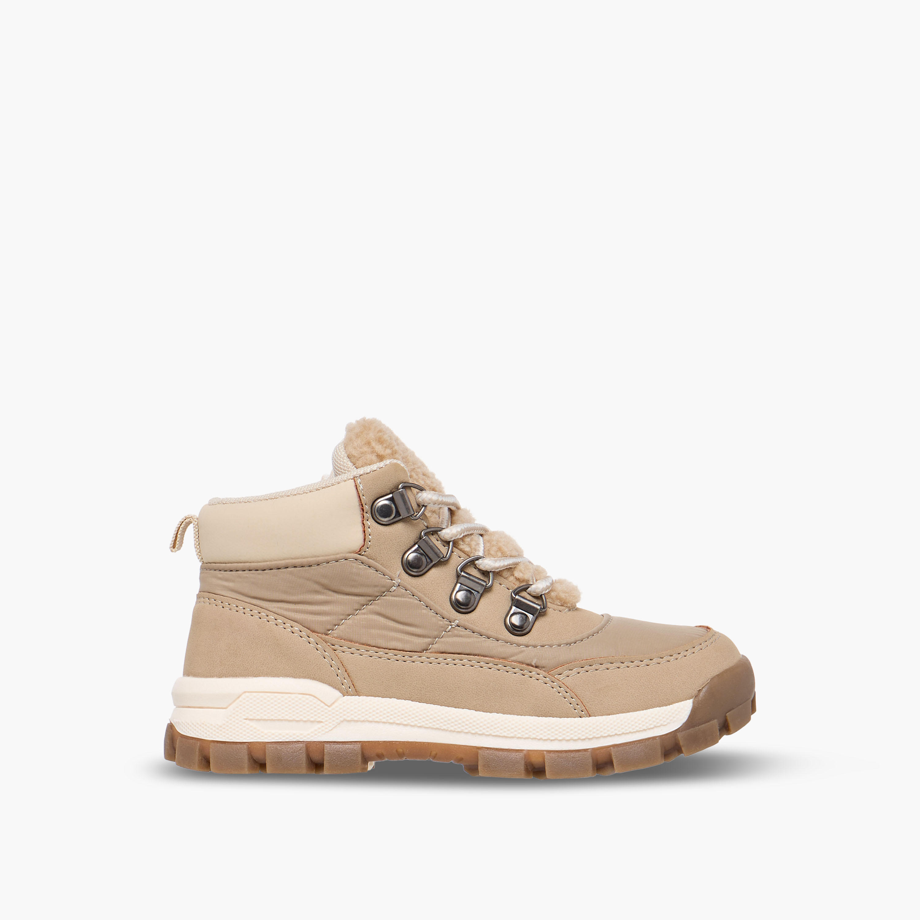 Juniors Boys Panelled High Cut Boots with Lace-Up Closure-boys-shoes-boots-image-3