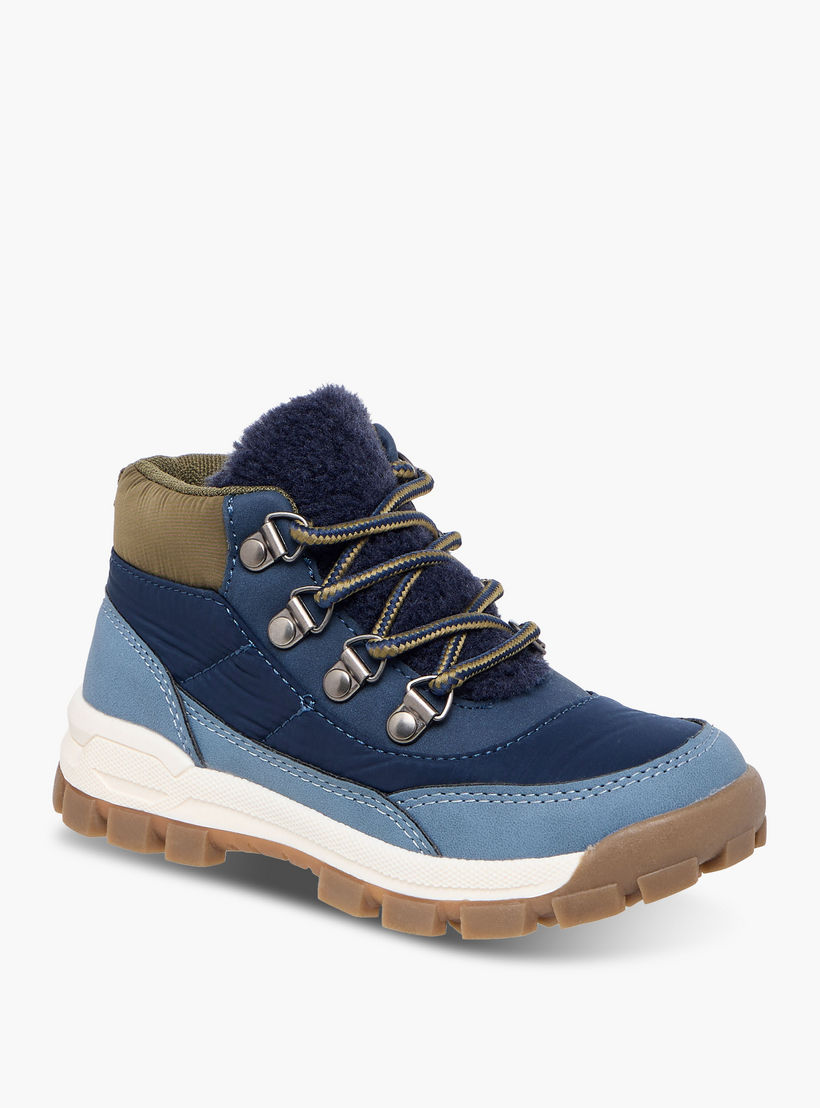 بوت بارز الملمس بقصة عالية وسحاب إغلاق من جونيورز-boys-shoes-boots-image-2