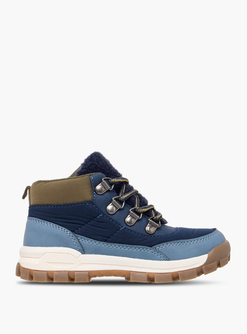 بوت بارز الملمس بقصة عالية وسحاب إغلاق من جونيورز-boys-shoes-boots-image-3