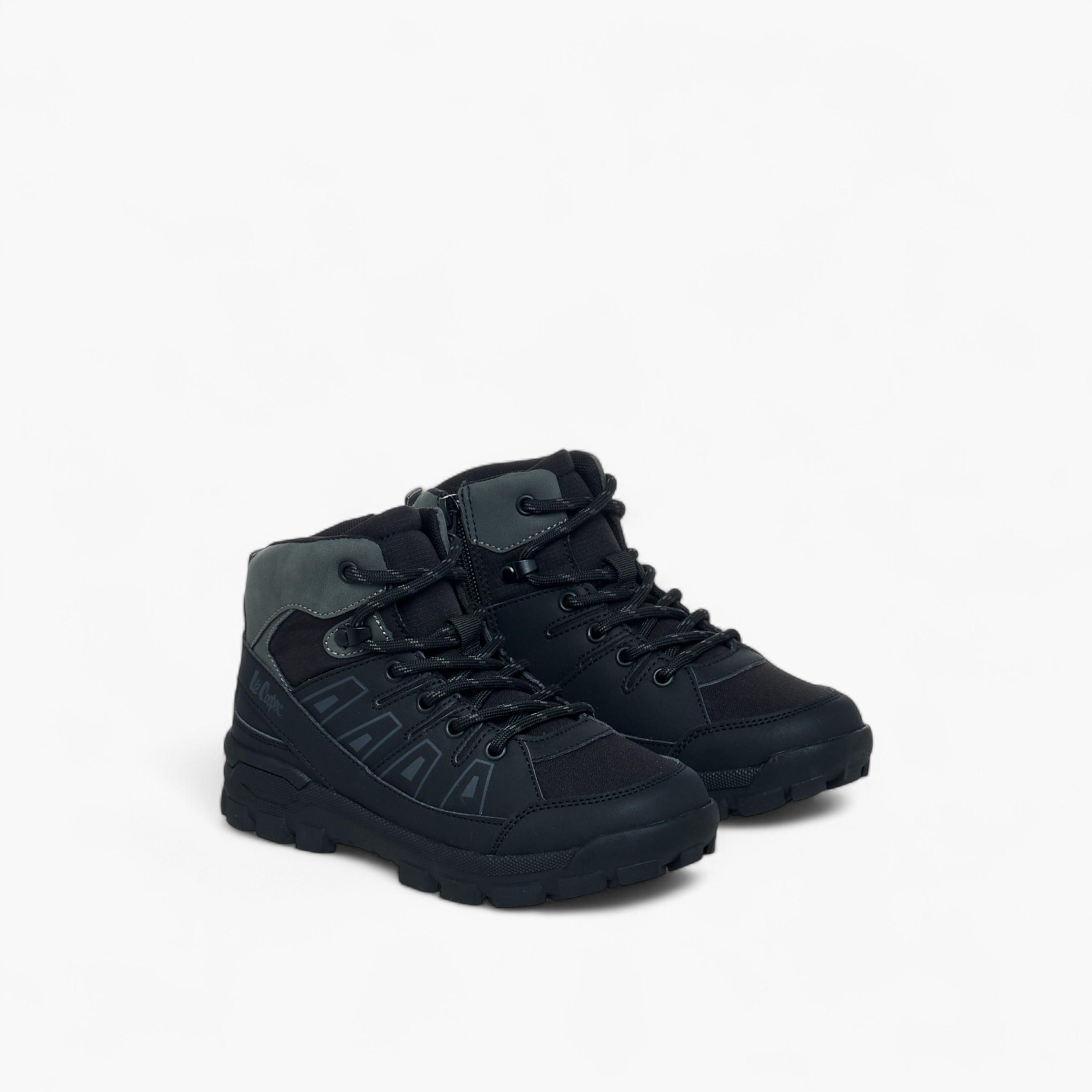 Lee Cooper Boys' Panelled Ankle Boots with Lace-Up Closure-boys-shoes-boots-image-1