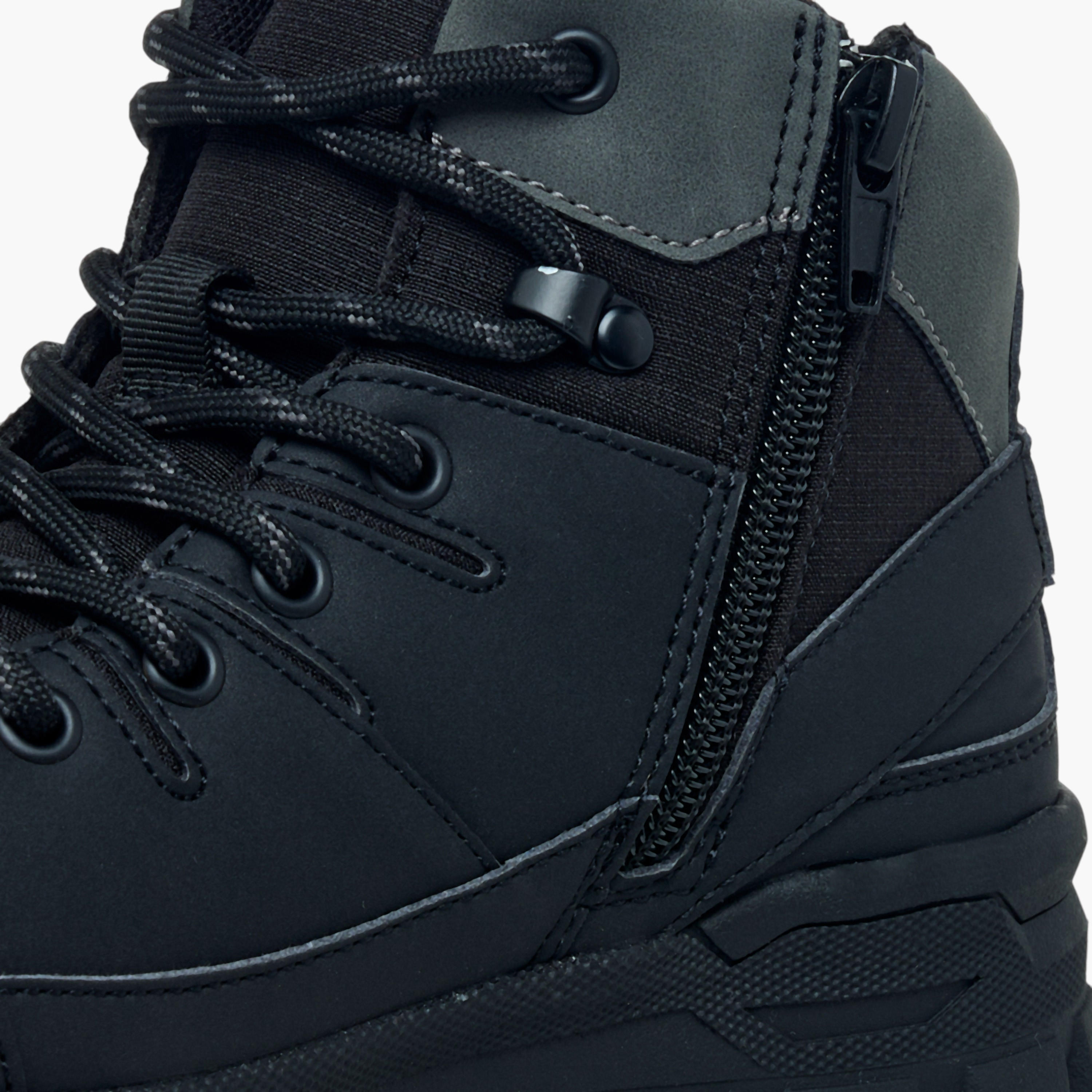 Lee Cooper Boys' Panelled Ankle Boots with Lace-Up Closure-boys-shoes-boots-image-5