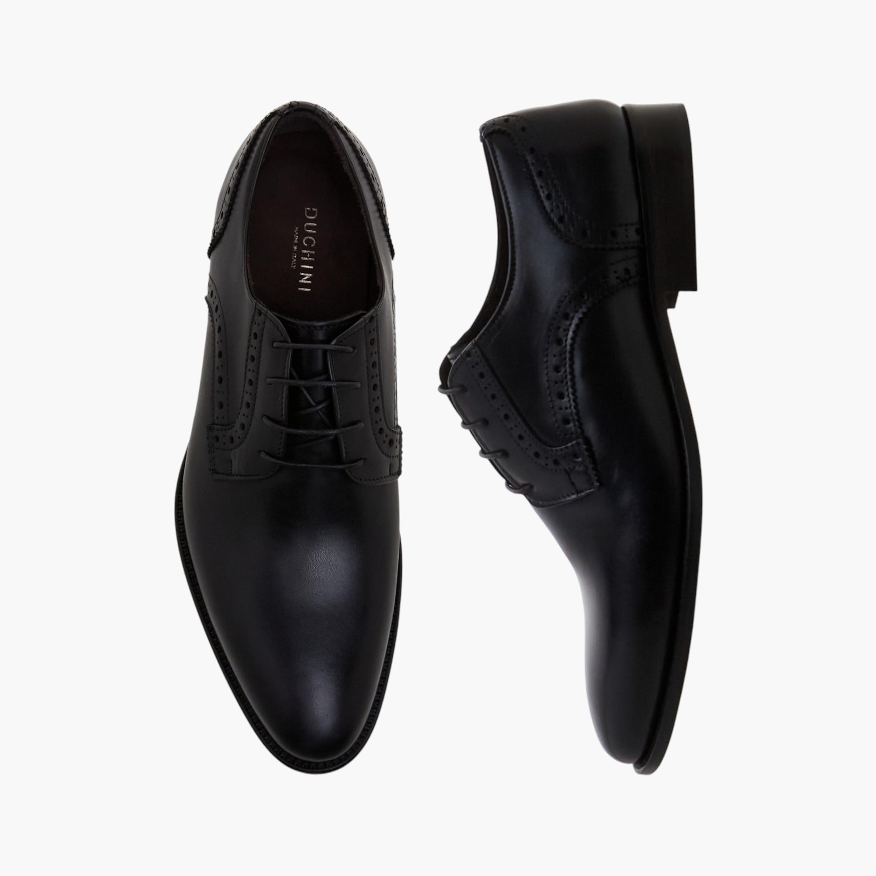 Duchini Men Lace-Up Leather Derby Shoes-men-shoes-formalshoes-image-1