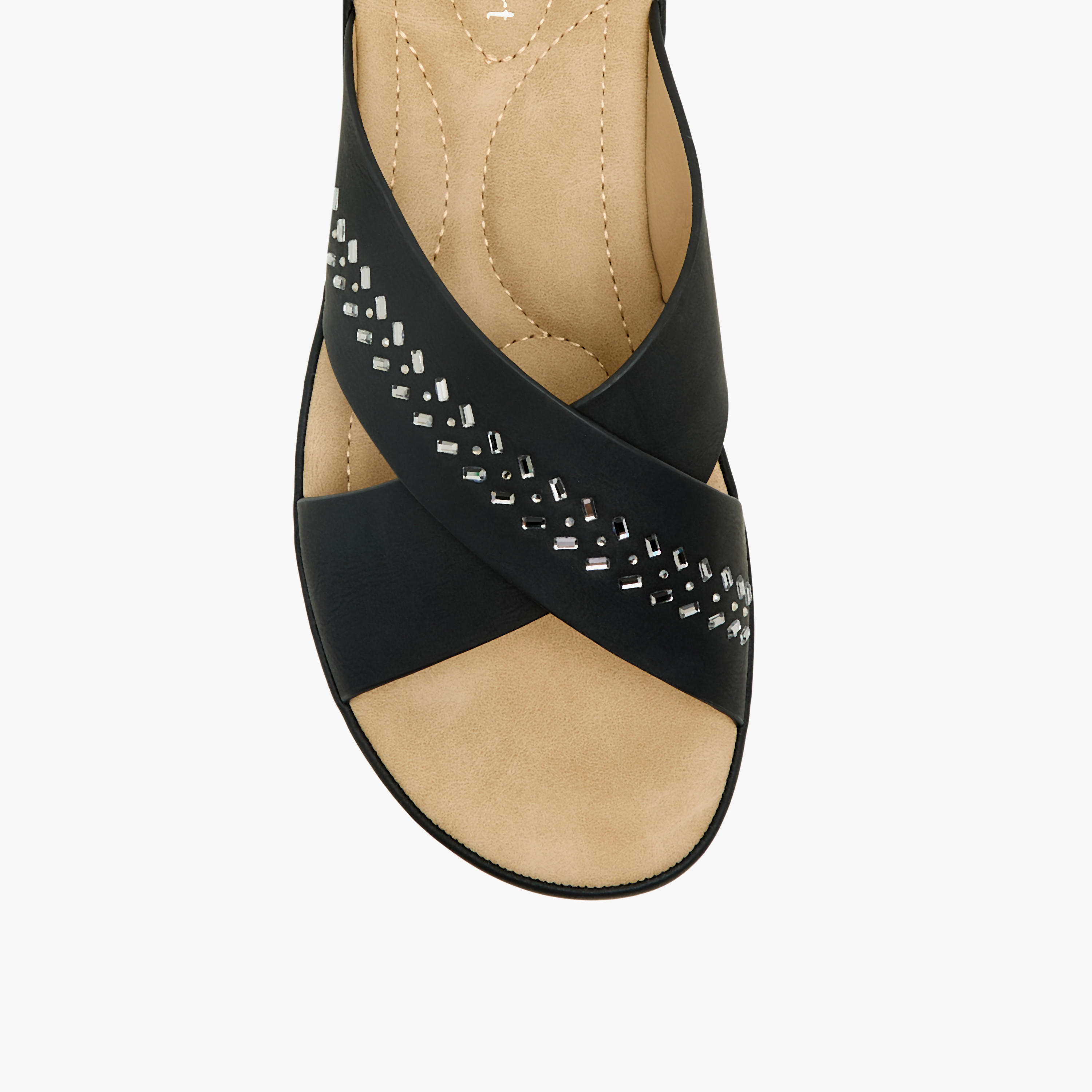 Le Confort Women Embellished Cross Strap Sandals-women-shoes-flats-sandals-image-4
