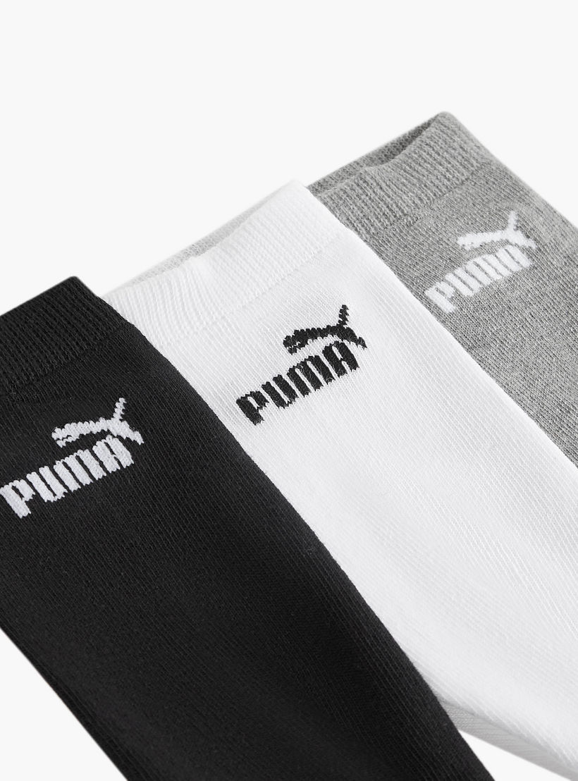طقم جوارب 3 أزواج بطول الكاحل وبطبعات شعار من بوما-men-socks-image-4