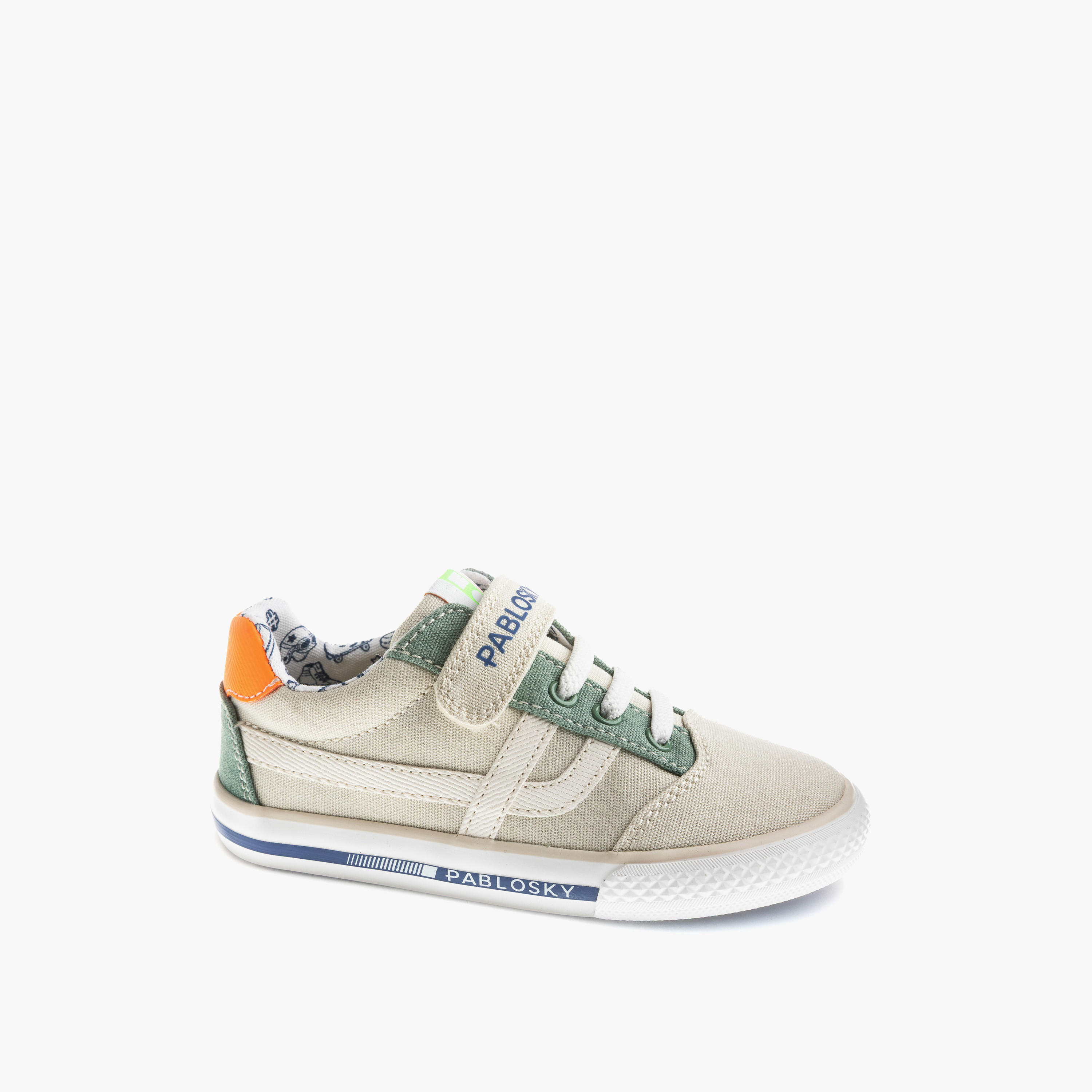 Pablosky Canvas Ankle Sneakers with Hook & Loop Closure-baby-boys-shoes-closedshoes-image-1
