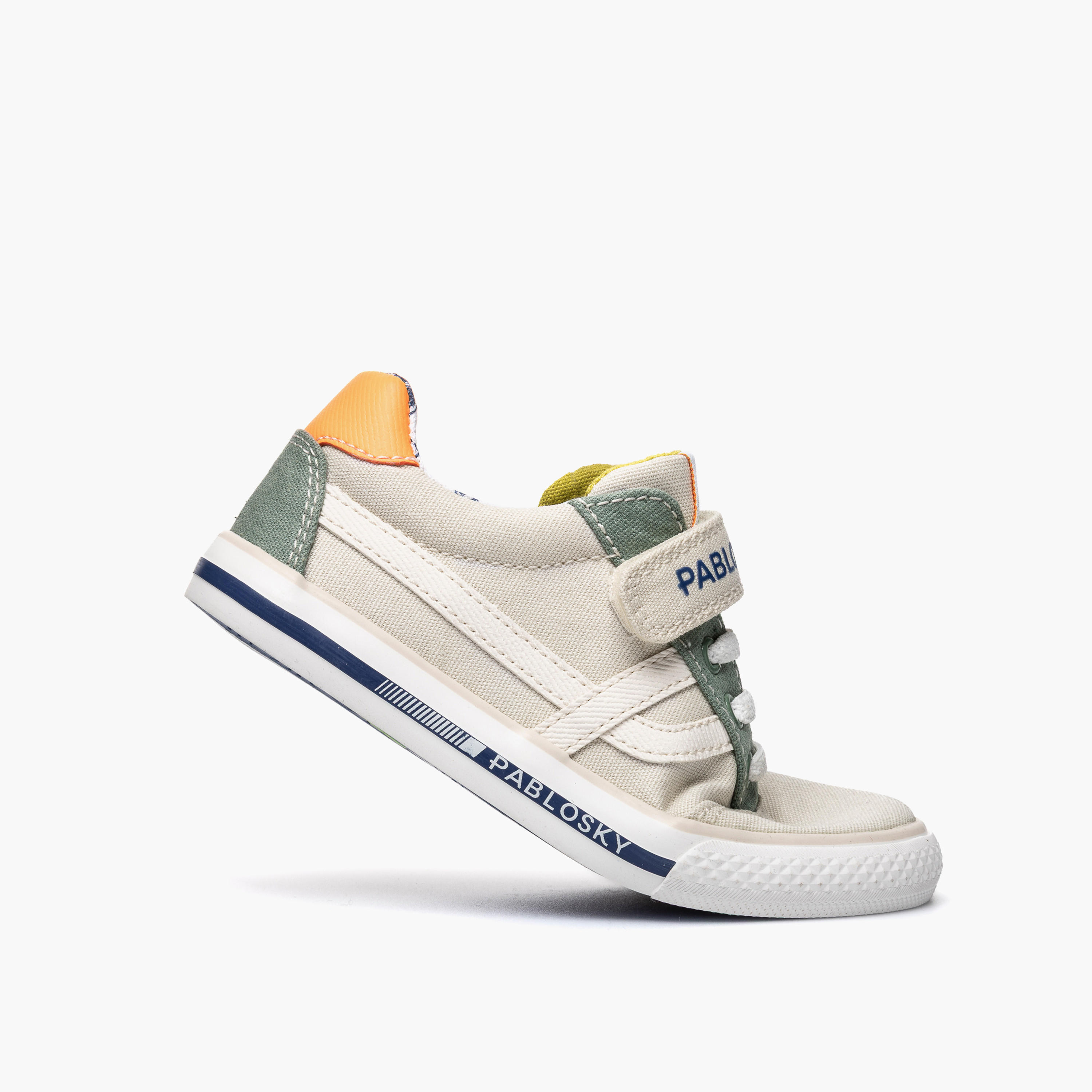 Pablosky Canvas Ankle Sneakers with Hook & Loop Closure-baby-boys-shoes-closedshoes-image-5