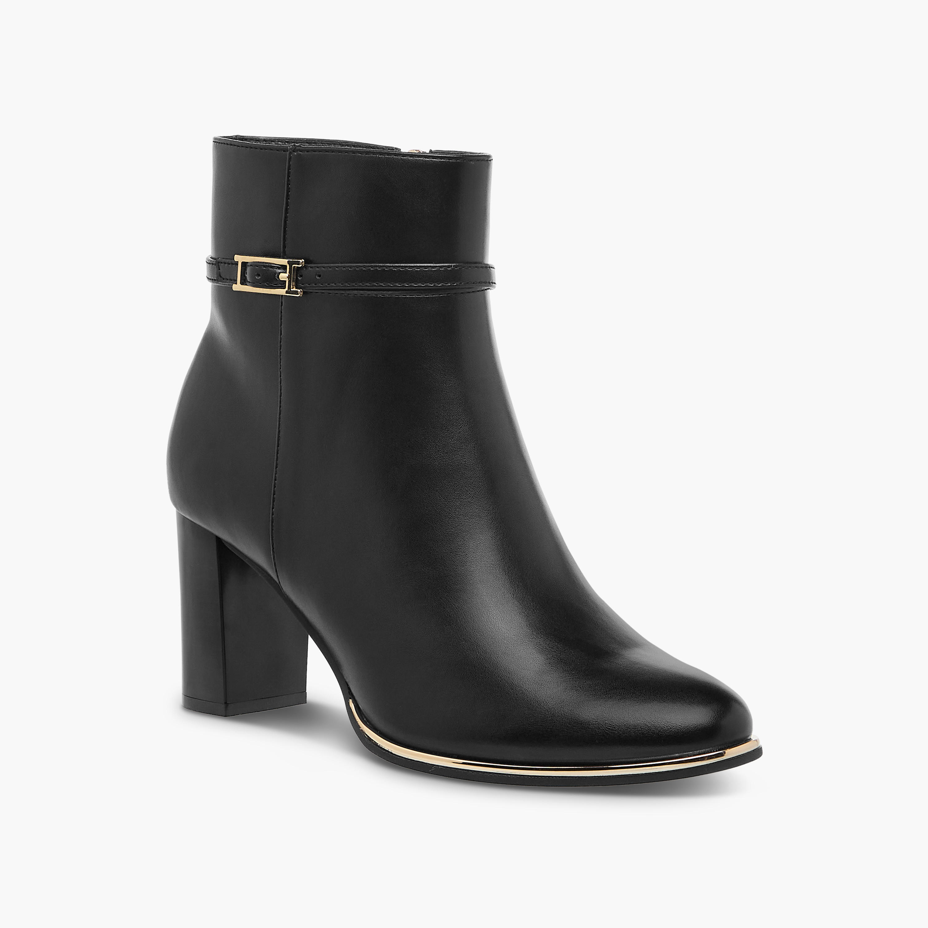 بوت كاحل سادة بسحاب إغلاق وكعب سميك للنساء من سيليست-women-shoes-boots-image-2