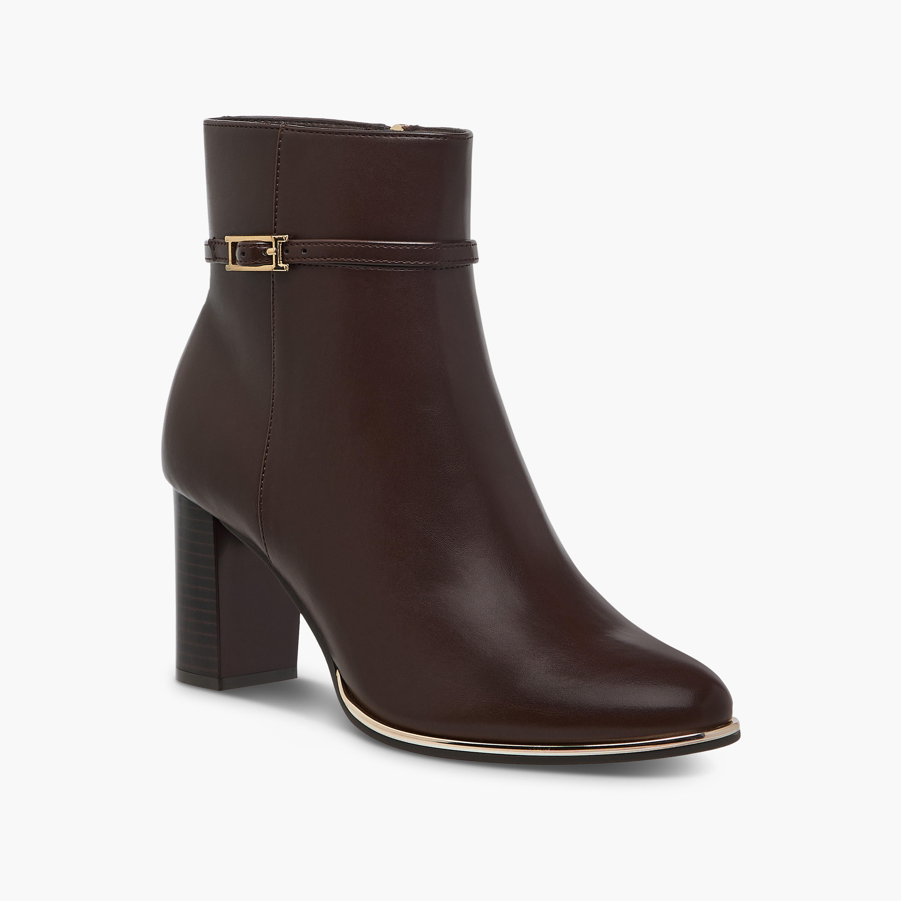 بوت كاحل سادة بسحاب إغلاق وكعب سميك للنساء من سيليست-women-shoes-boots-image-2