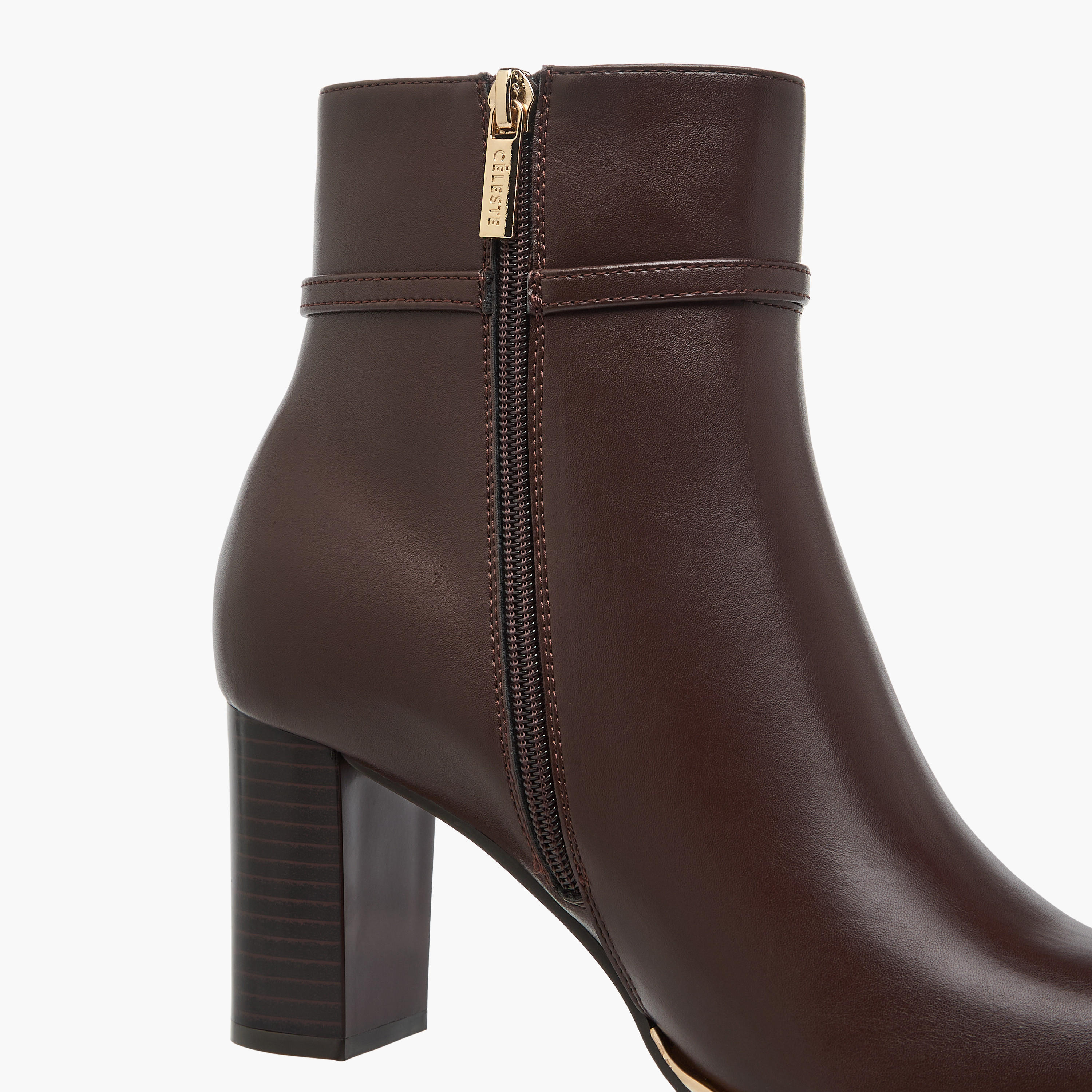 بوت كاحل سادة بسحاب إغلاق وكعب سميك للنساء من سيليست-women-shoes-boots-image-5
