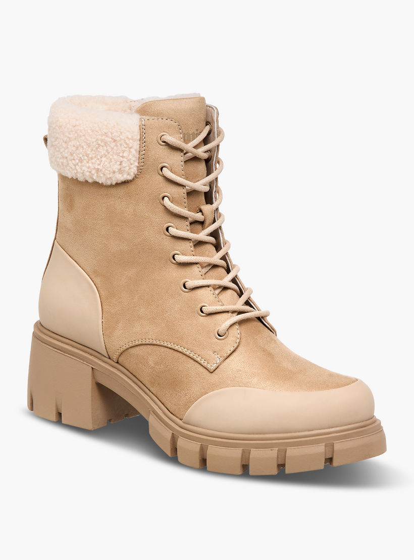 بوت بطول الكاحل وتفاصيل فرو من ميسي-women-shoes-boots-image-2