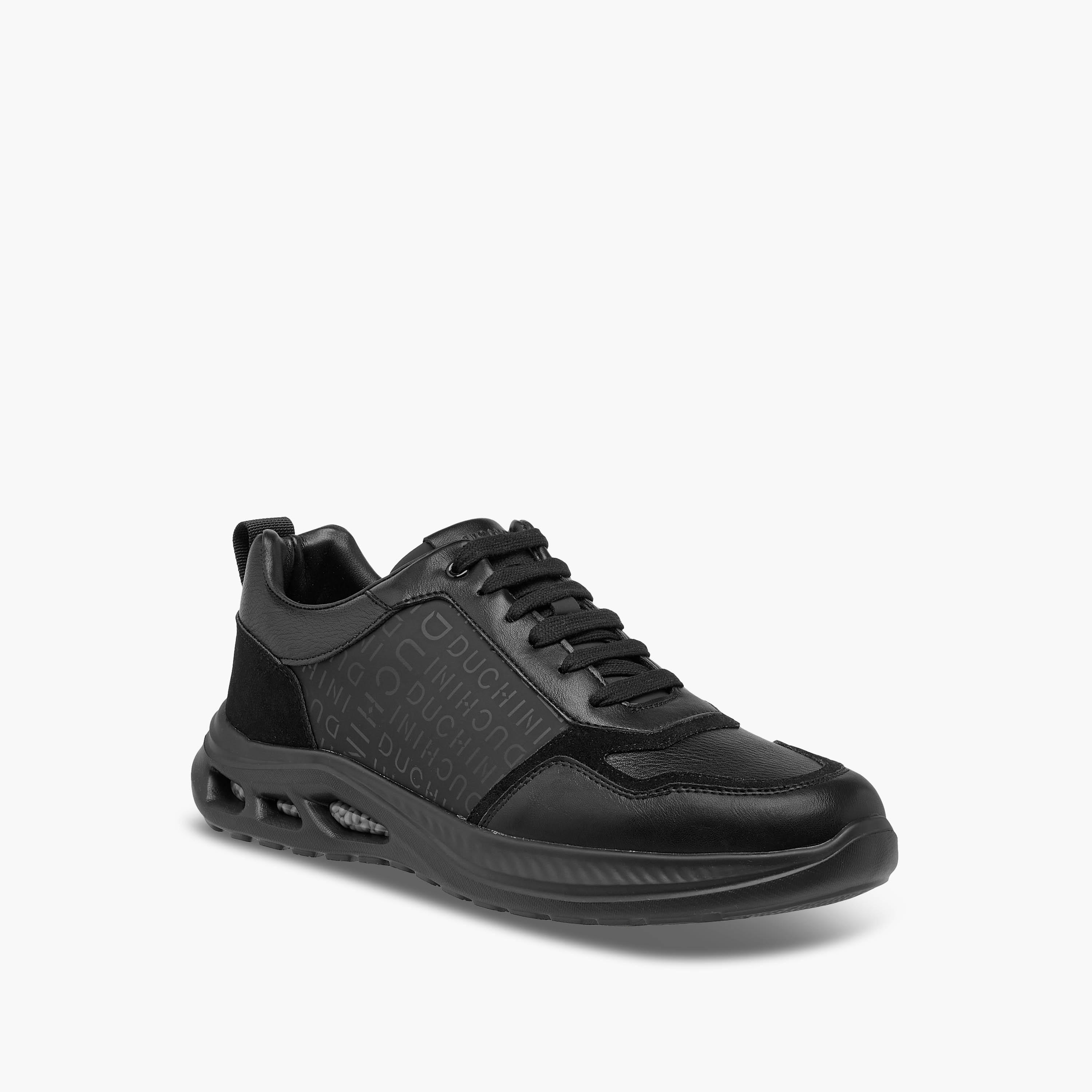 Duchini Men Monogram Print Lace-Up Sneakers-men-shoes-sneakers-image-2