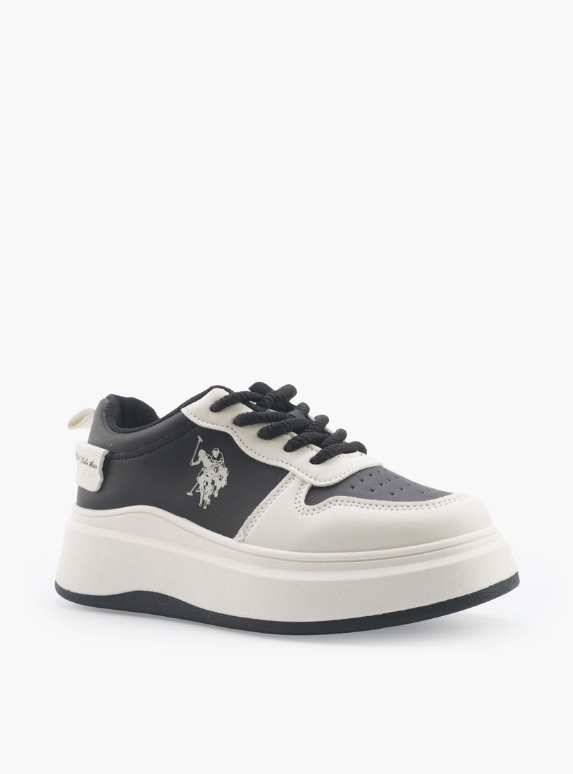 حذاء سنيكرز كاحل برباط وقوالب ملونة للنساء من يو أس بولو أسن-women-shoes-sneakers-image-1