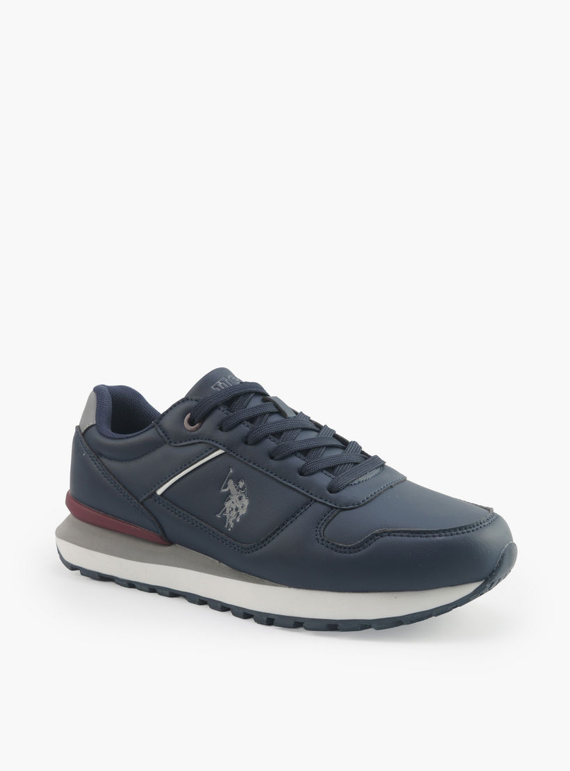 حذاء سنيكرز برباط إغلاق وطبعات شعار للرجال من يو اس بولو-men-shoes-sneakers-image-1