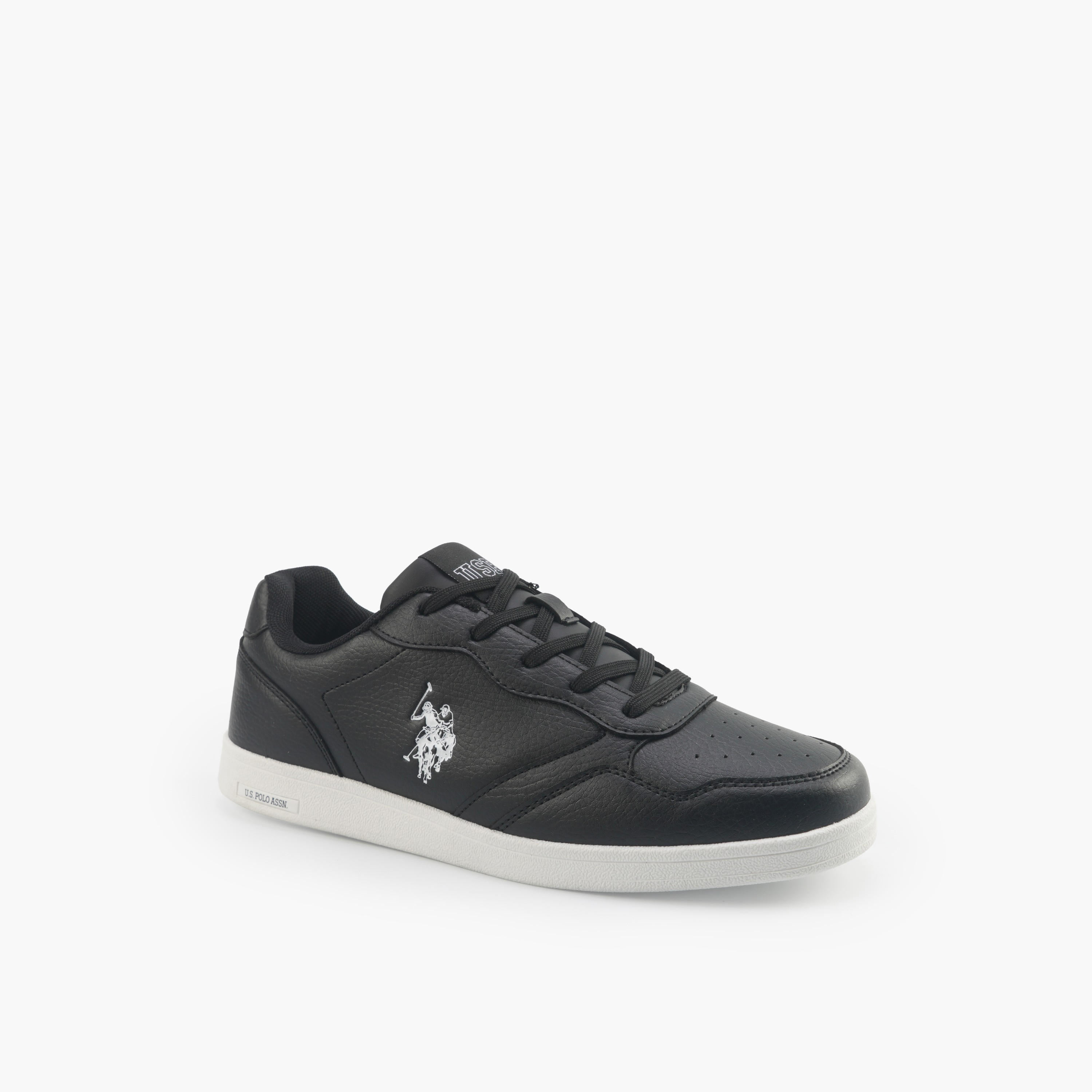 حذاء سنيكرز كاحل برباط وطبعات شعار للنساء من يو أس بولو أسن-women-shoes-sneakers-image-1
