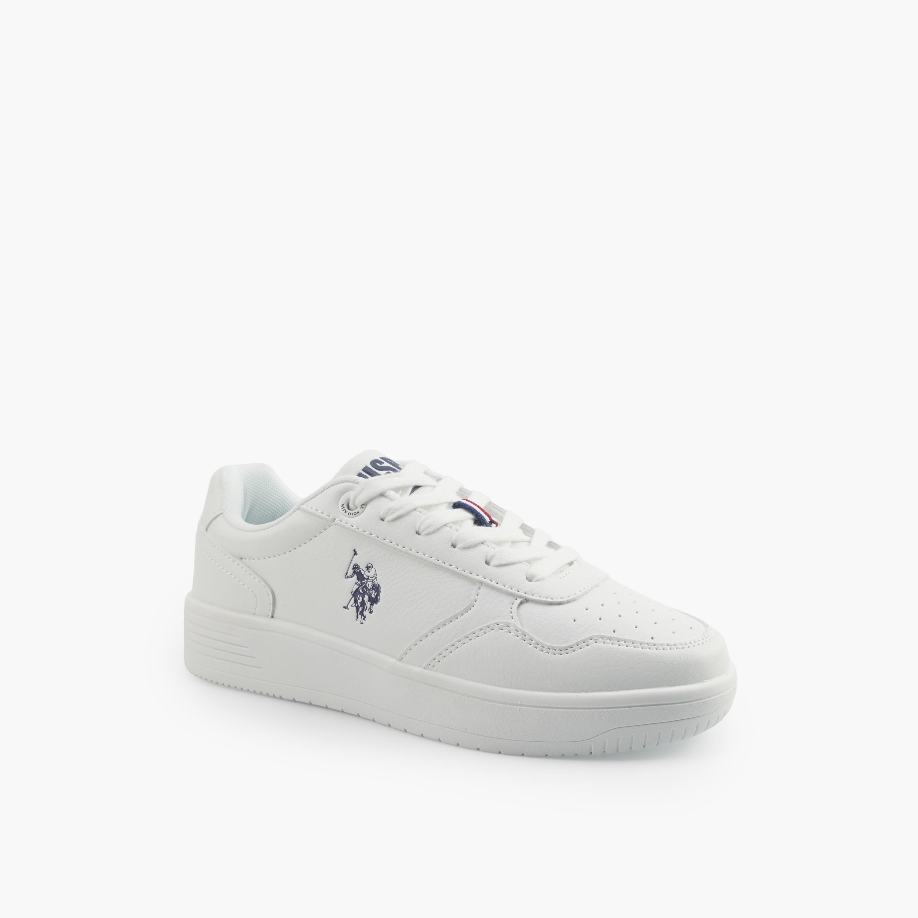 حذاء سنيكرز كاحل برباط وشعار للنساء من يو أس بولو أسن-women-shoes-sneakers-image-1