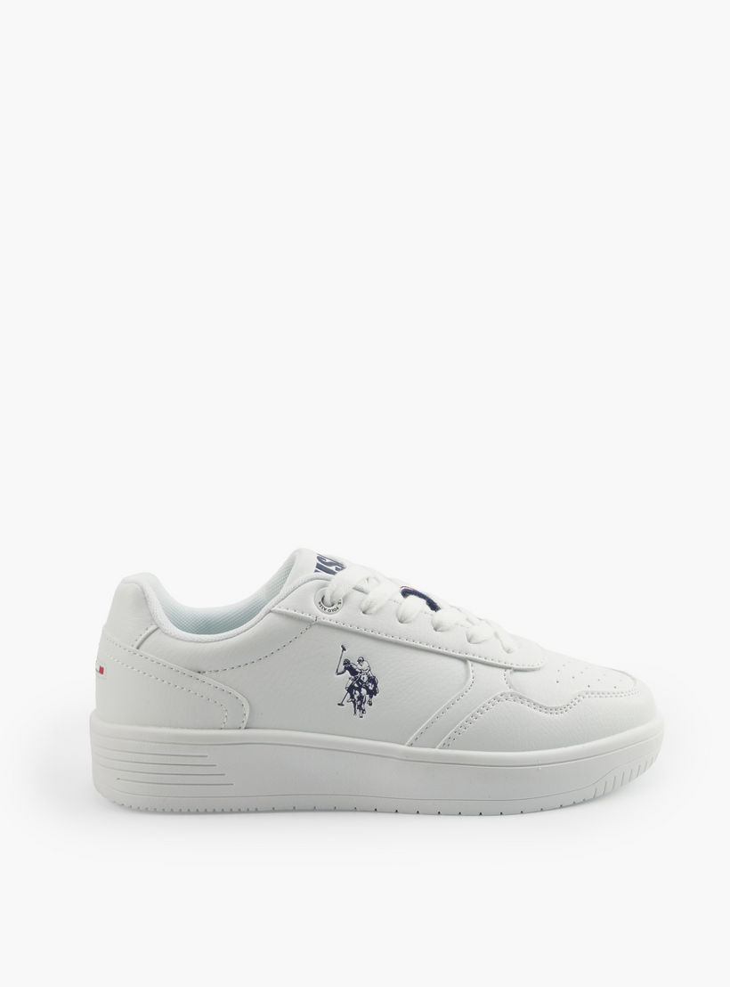حذاء سنيكرز كاحل برباط وشعار للنساء من يو أس بولو أسن-women-shoes-sneakers-image-2