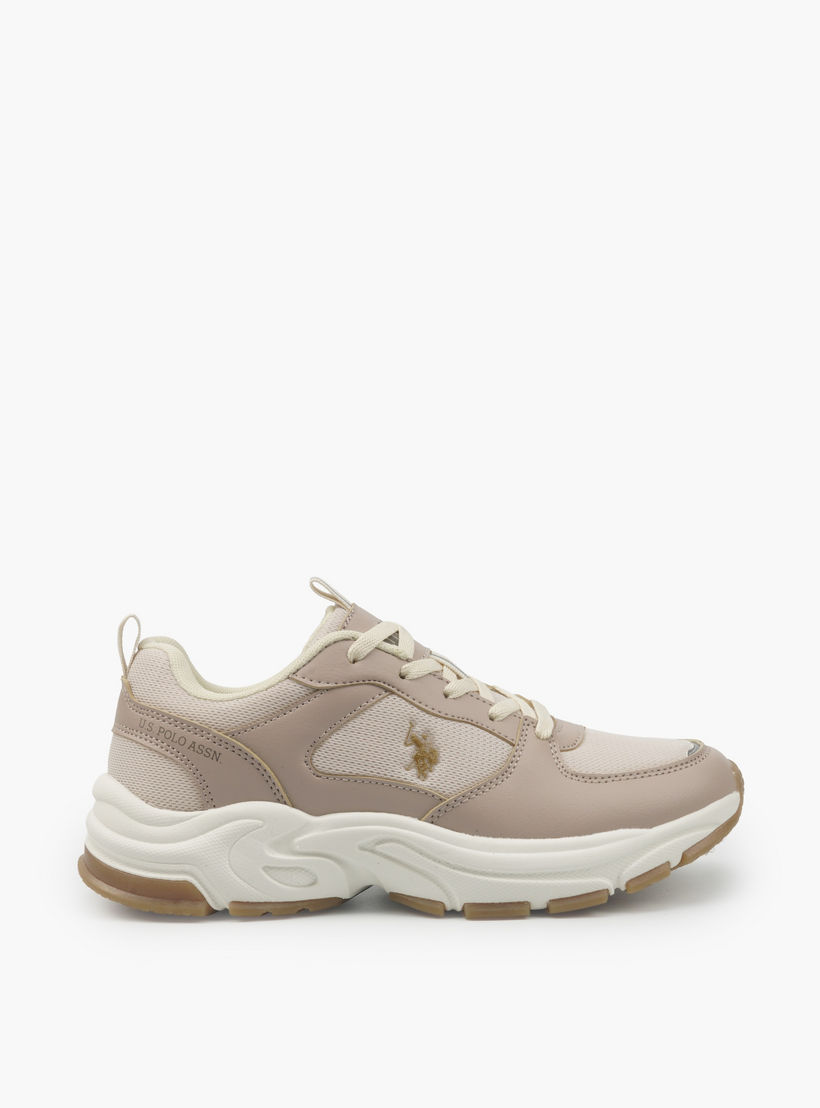 حذاء سنيكرز للكاحل بشعار ورباط إغلاق للنساء من يو إس بولو أسن-women-shoes-sneakers-image-2