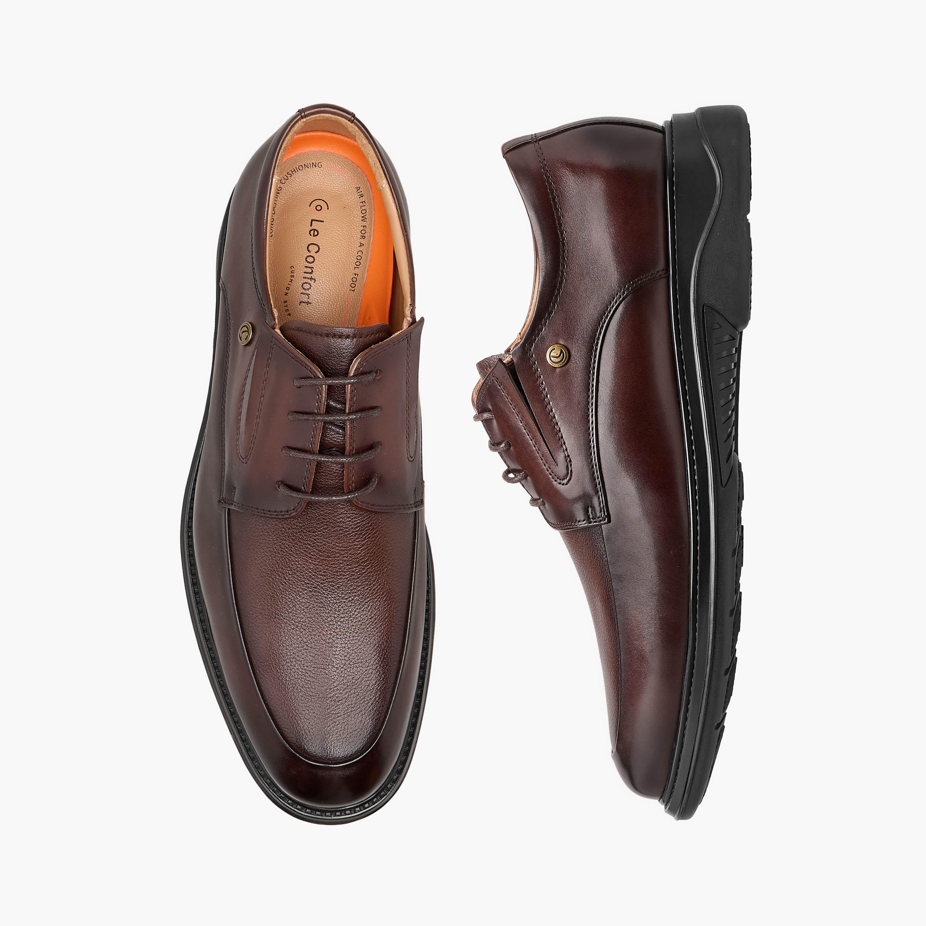 حذاء ديربي جلد طبيعي برباط للرجال من لو كونفور-men-shoes-formalshoes-image-1