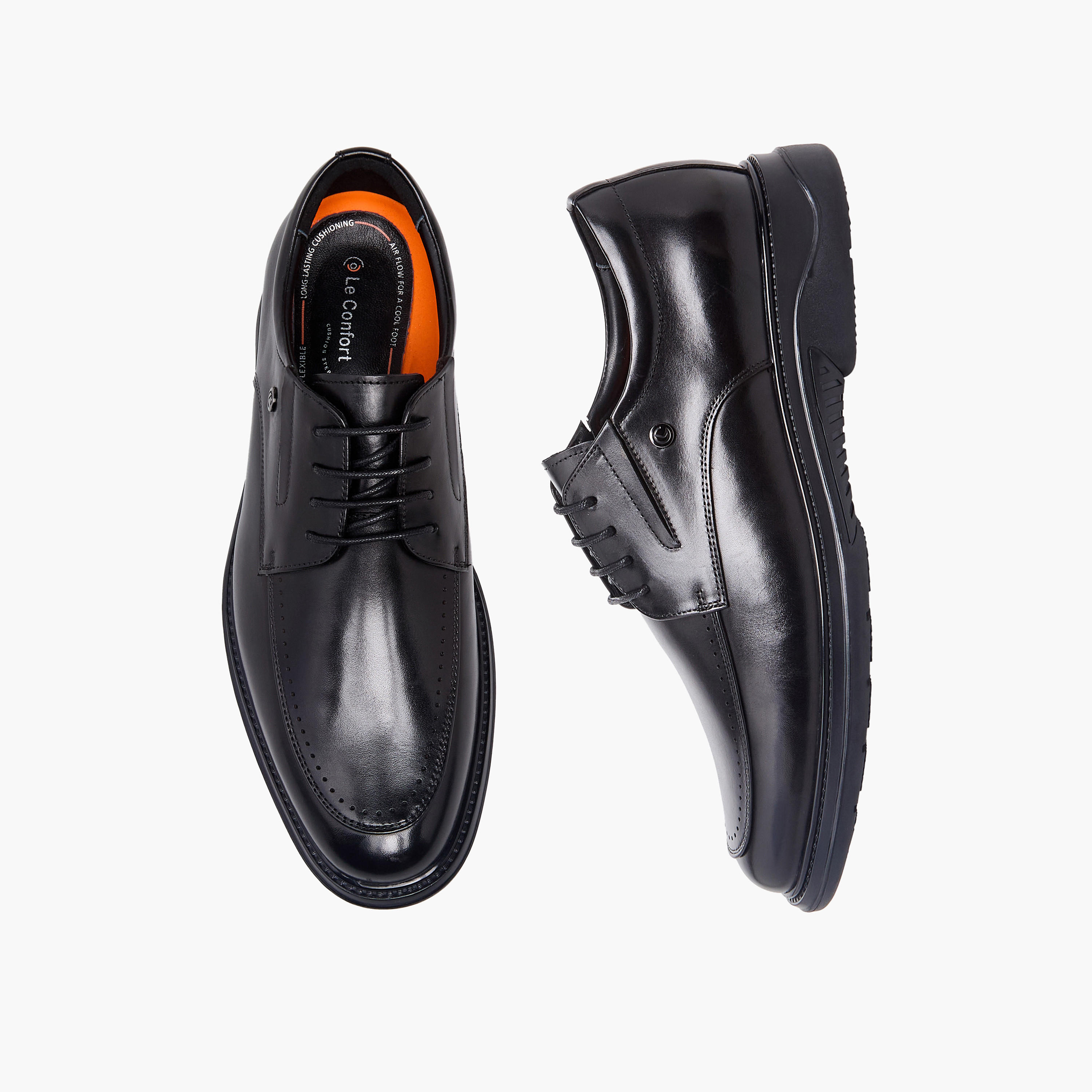 حذاء ديربي جلد برباط إغلاق للرجال من لو كونفورت-men-shoes-formalshoes-image-1