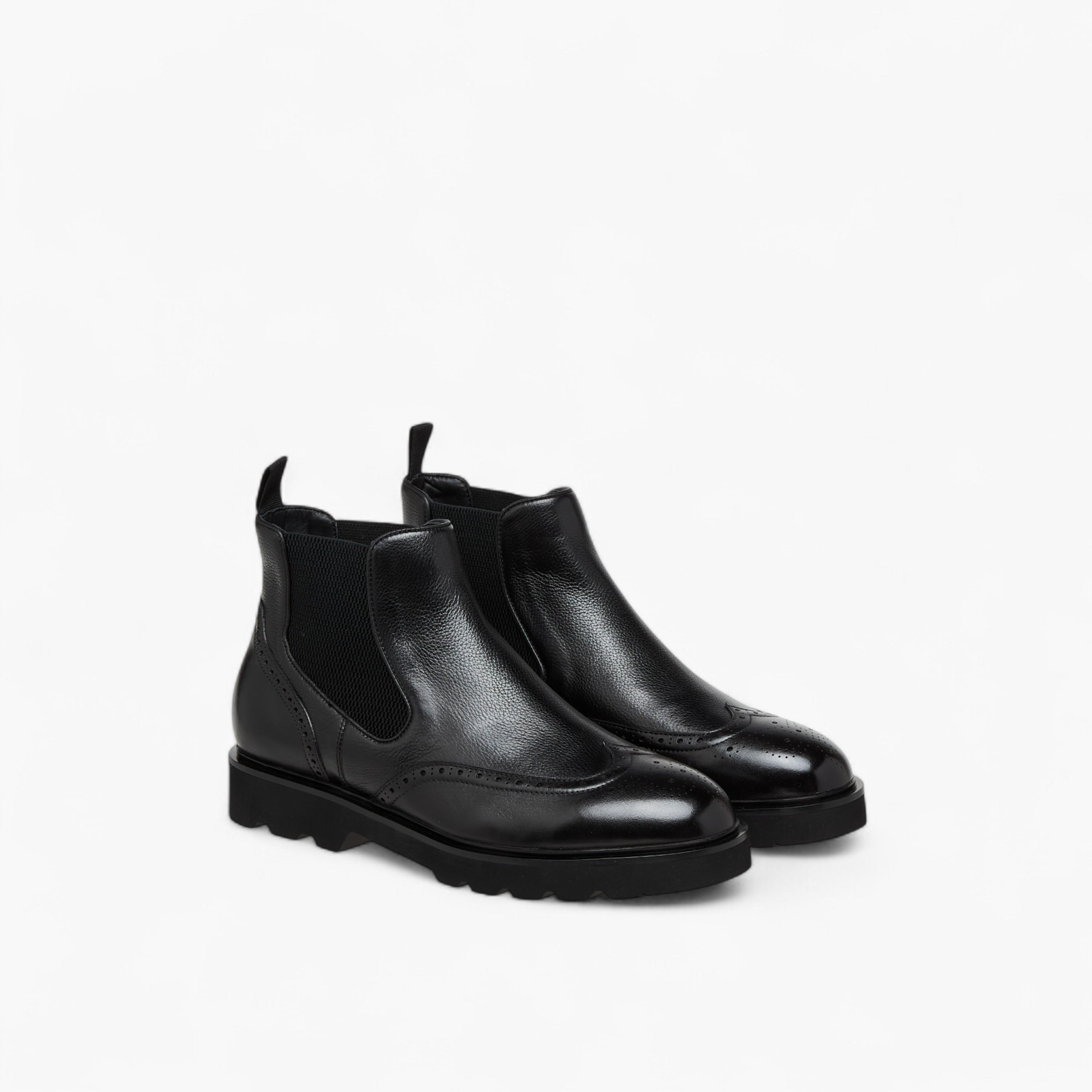 أبوات تشيلسي جلد سادة سهلة الارتداء للرجال من دوتشيني-men-shoes-boots-image-1