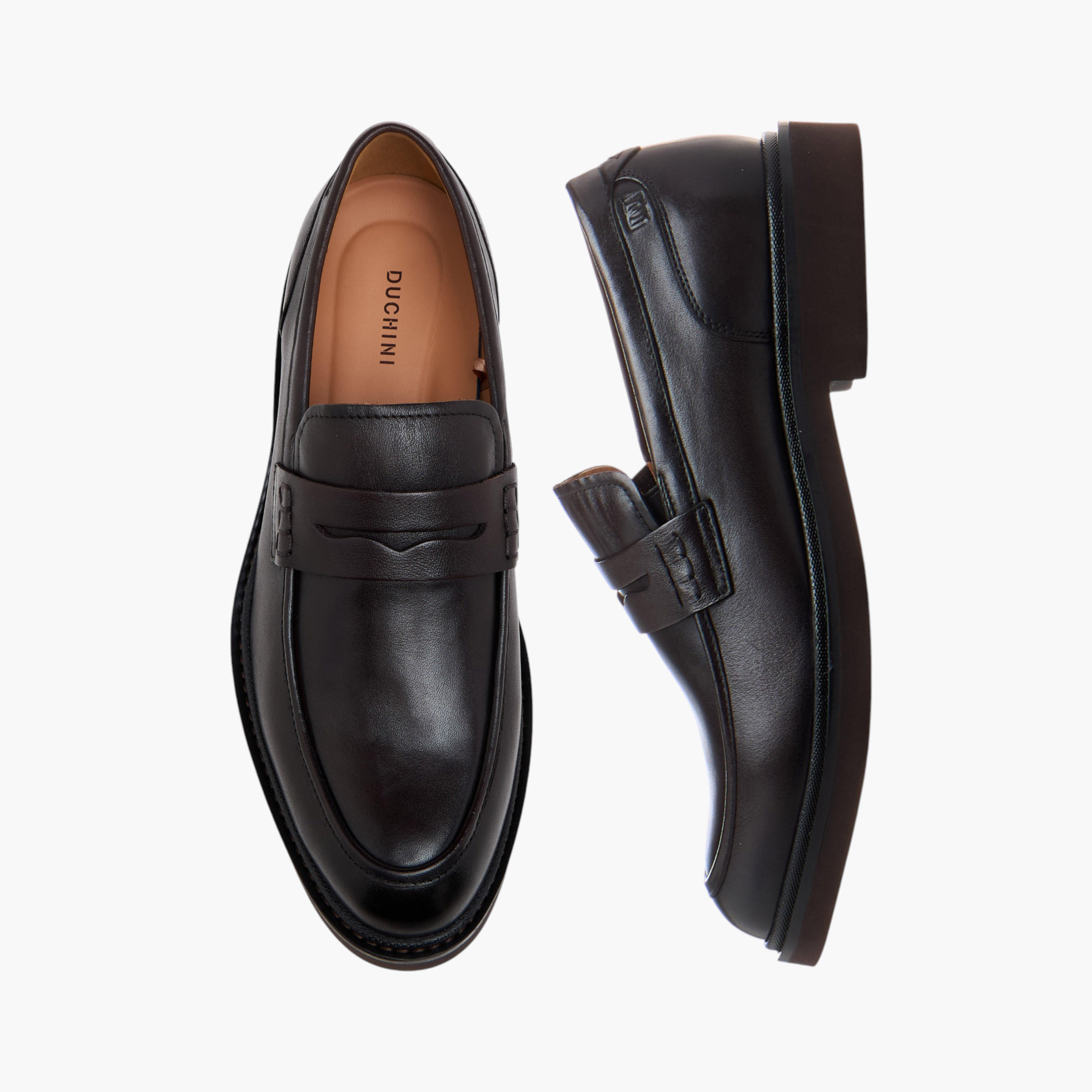 Duchini Men's Leather Cutout Detail Slip-On Loafers-men-shoes-formalshoes-image-1