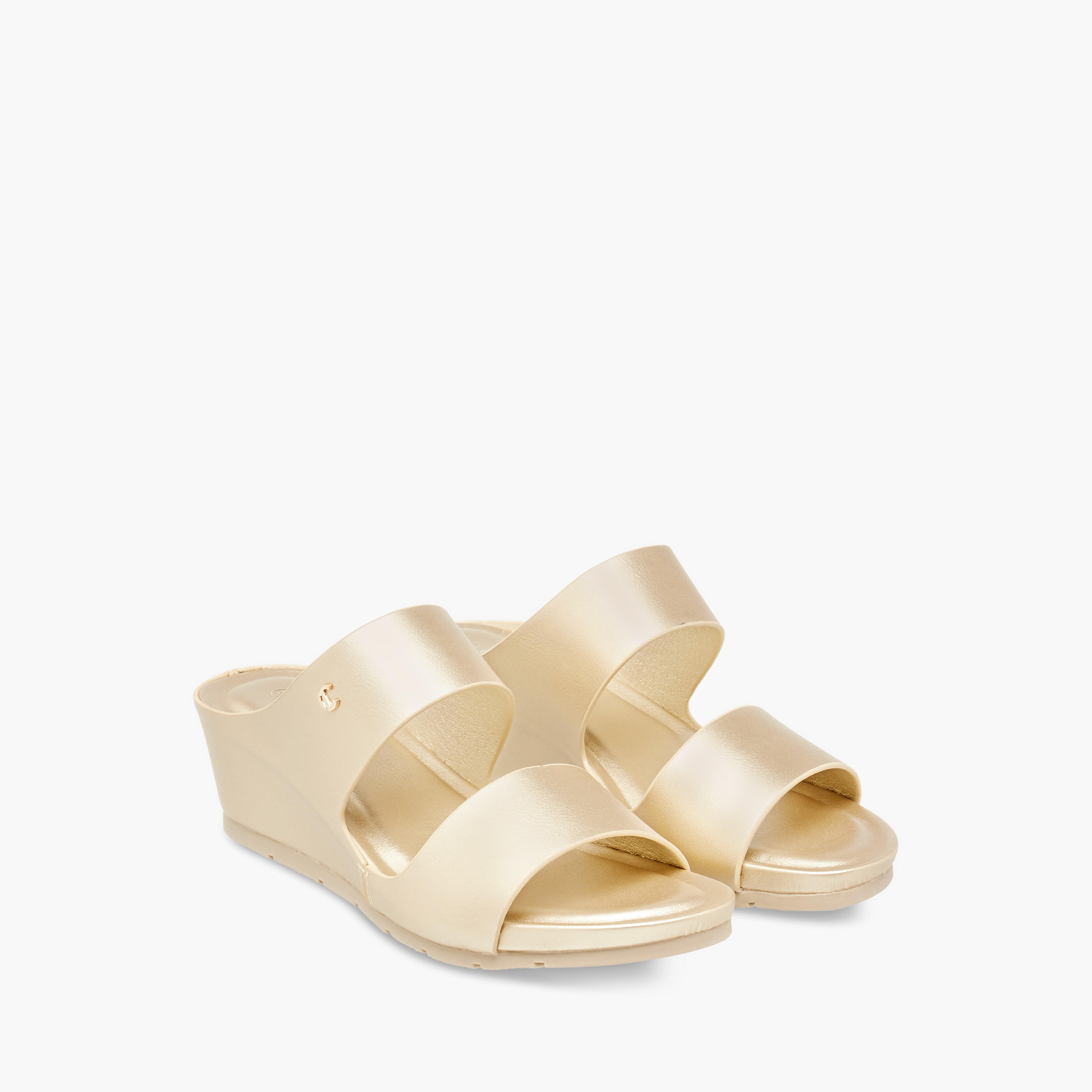 صندل خفيف مريح سادة سهل الارتداء بحزام وكعب ويدج للنساء من لو كونفورت-women-shoes-sandals-heeled-image-1