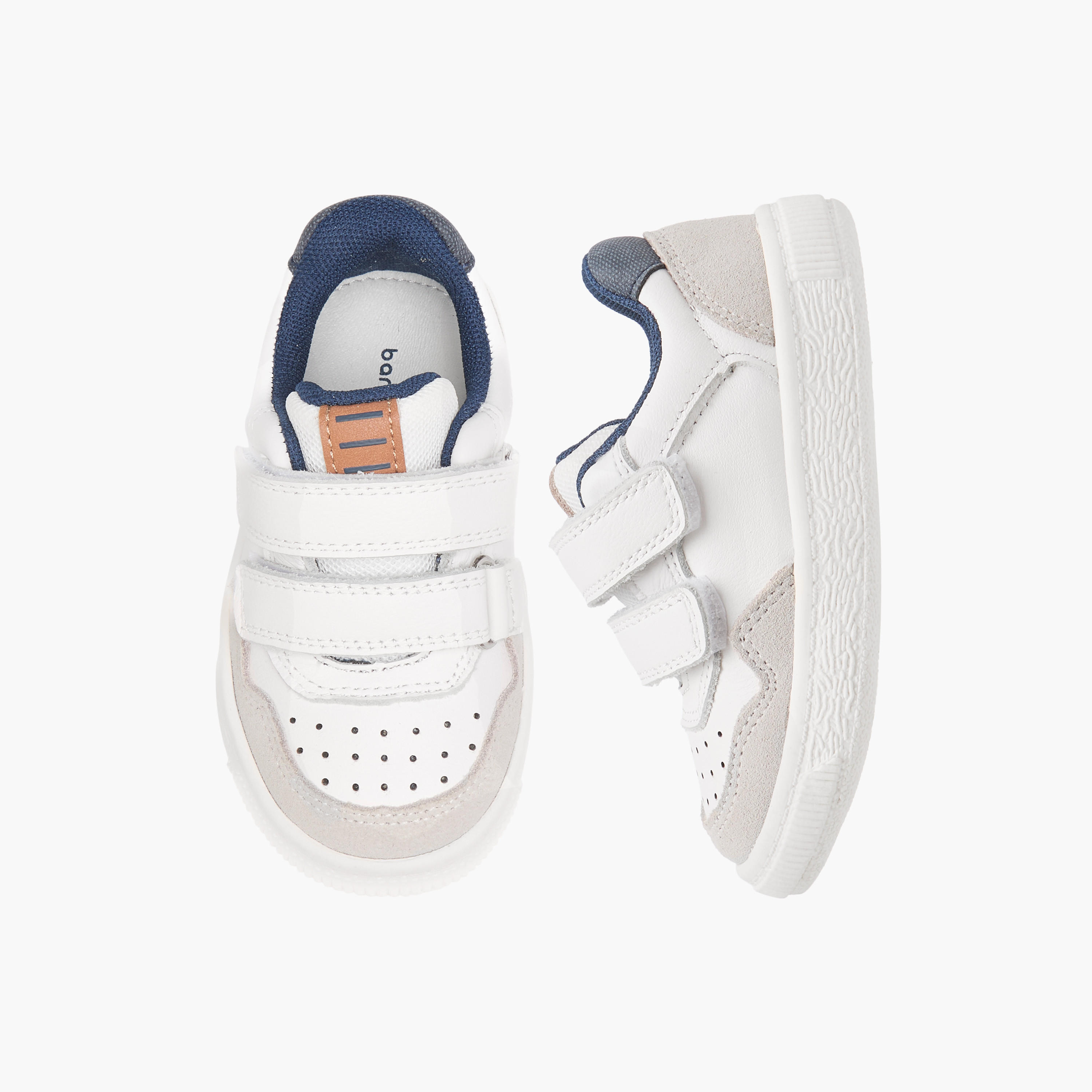 Barefeet Panelled Sneakers with Hook and Loop Closure-boys-shoes-schoolshoes-image-1