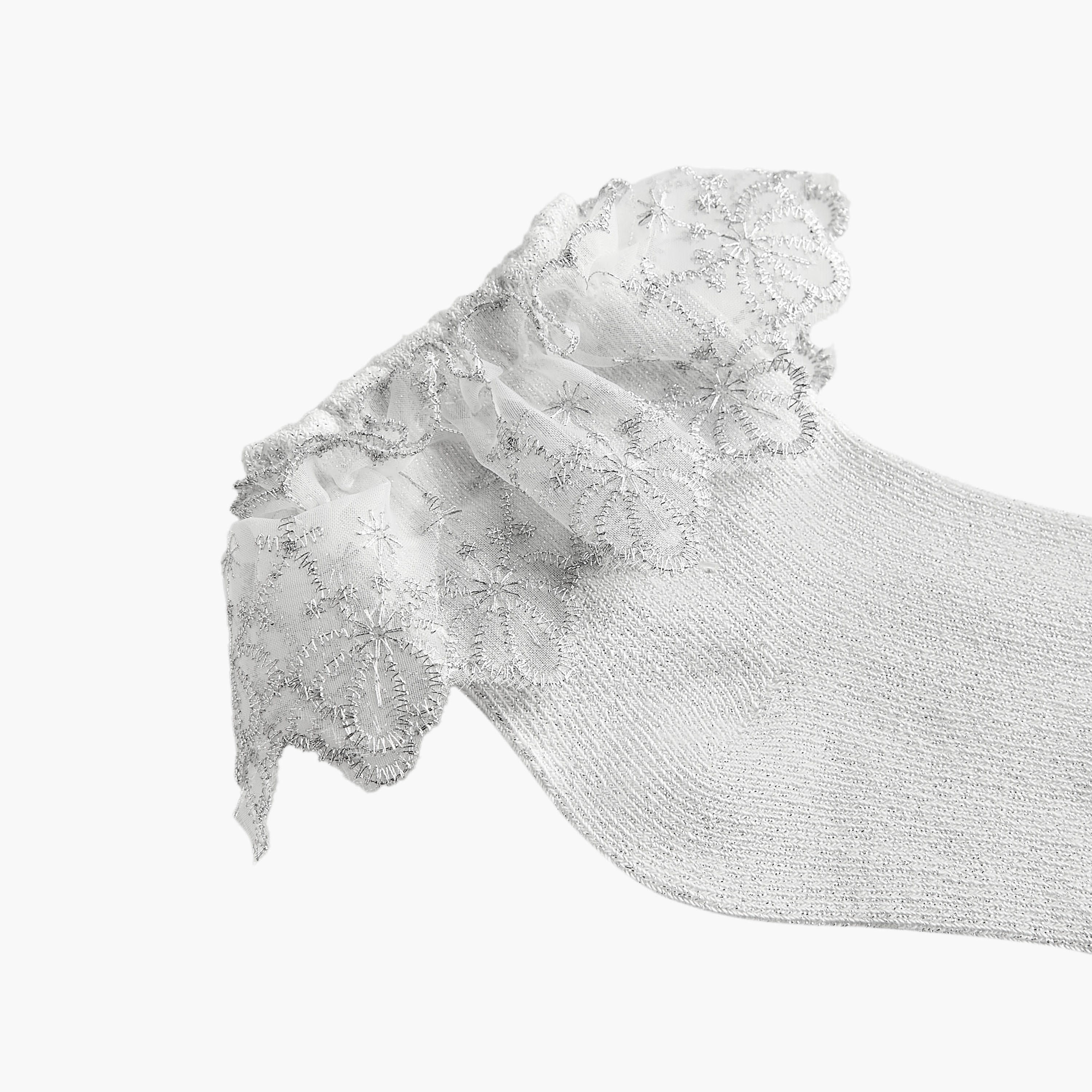 Pack of 2 Flora Bella Girls Socks Embroidered Frill Hem-girls-accessories-socks-image-3