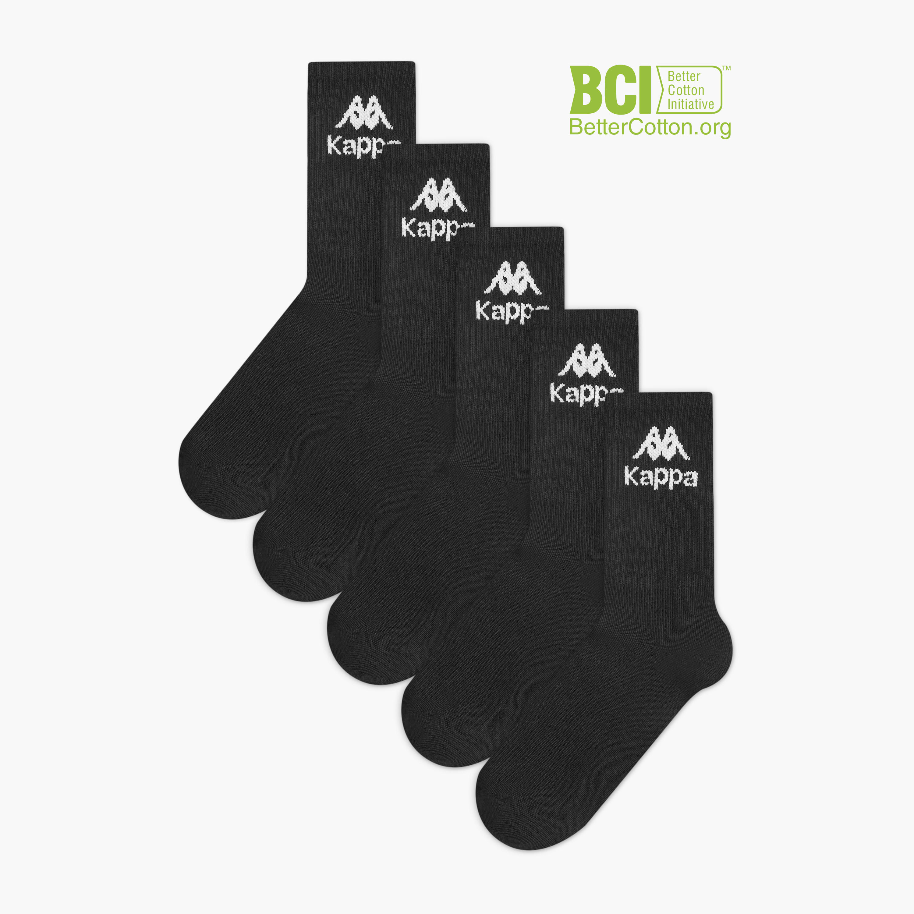 Kappa Logo Detail Non Terry Crew Length Socks - Set of 5-girls-accessories-socks-image-1