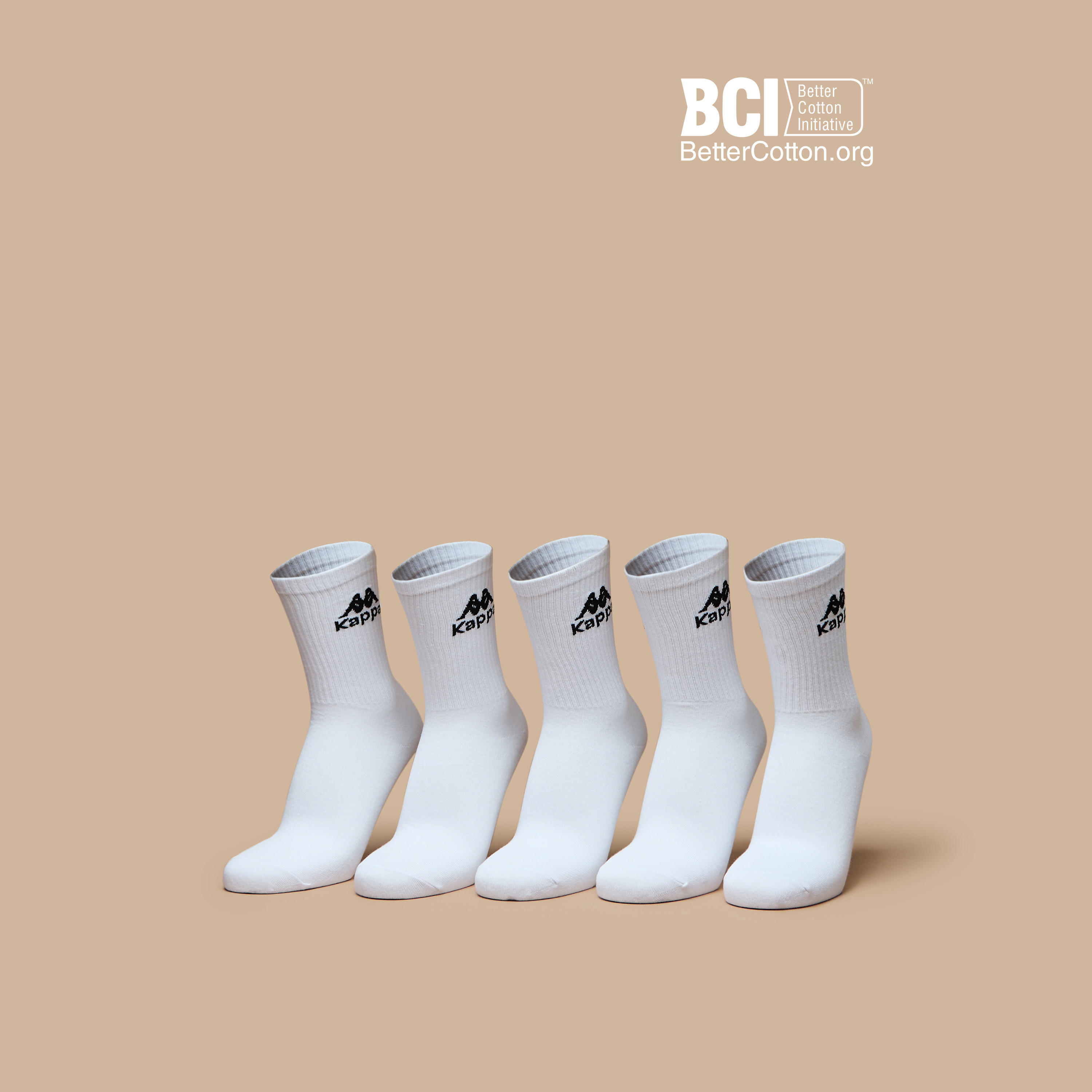 طقم جوارب رياضيّة سادة 5 أزواج بطول متوسط من كابا-men-socks-image-1