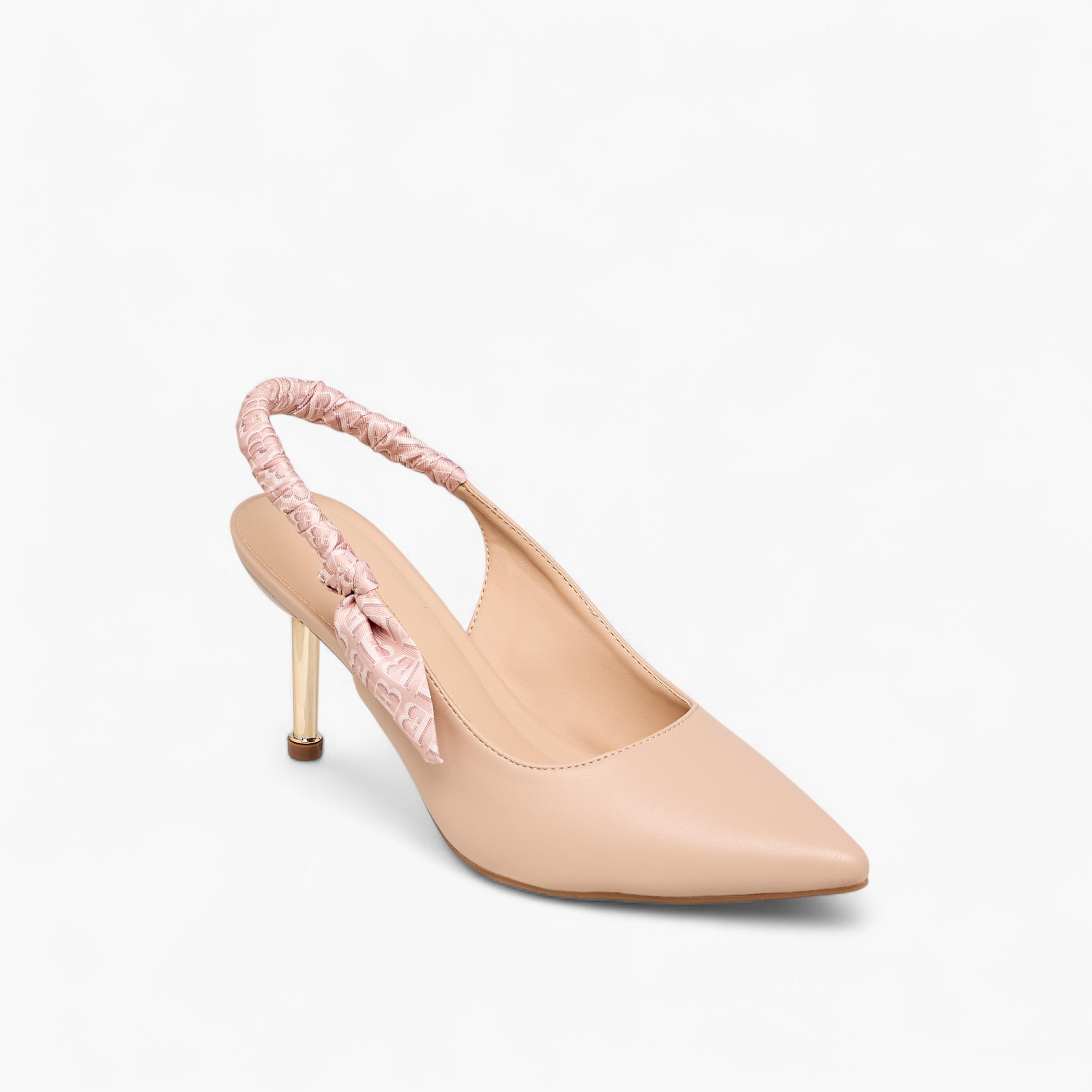 Flora Bella Ruched Detail Slingback Shoes with Stiletto Heels-women-shoes-heels-image-2