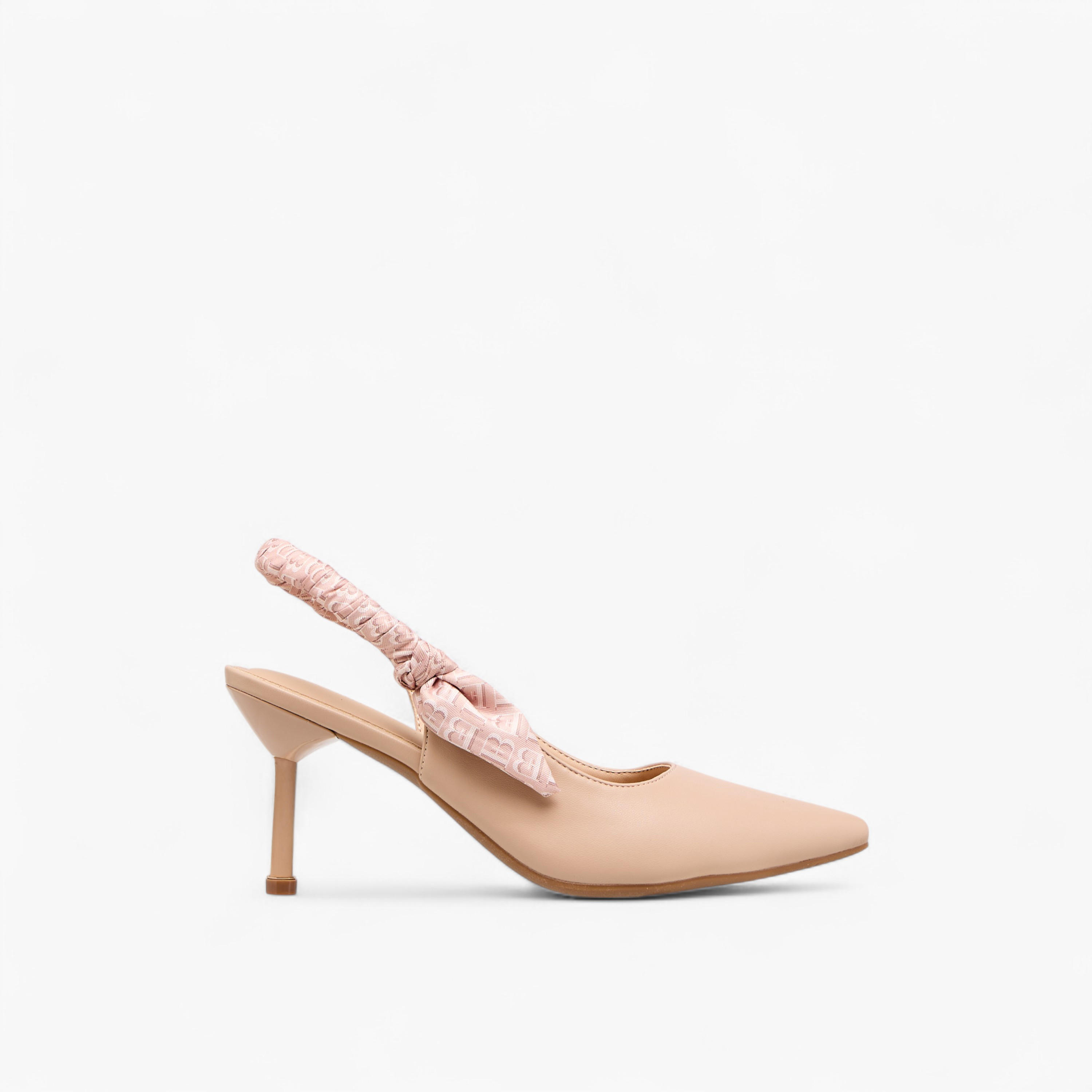 Flora Bella Ruched Detail Slingback Shoes with Stiletto Heels-women-shoes-heels-image-3