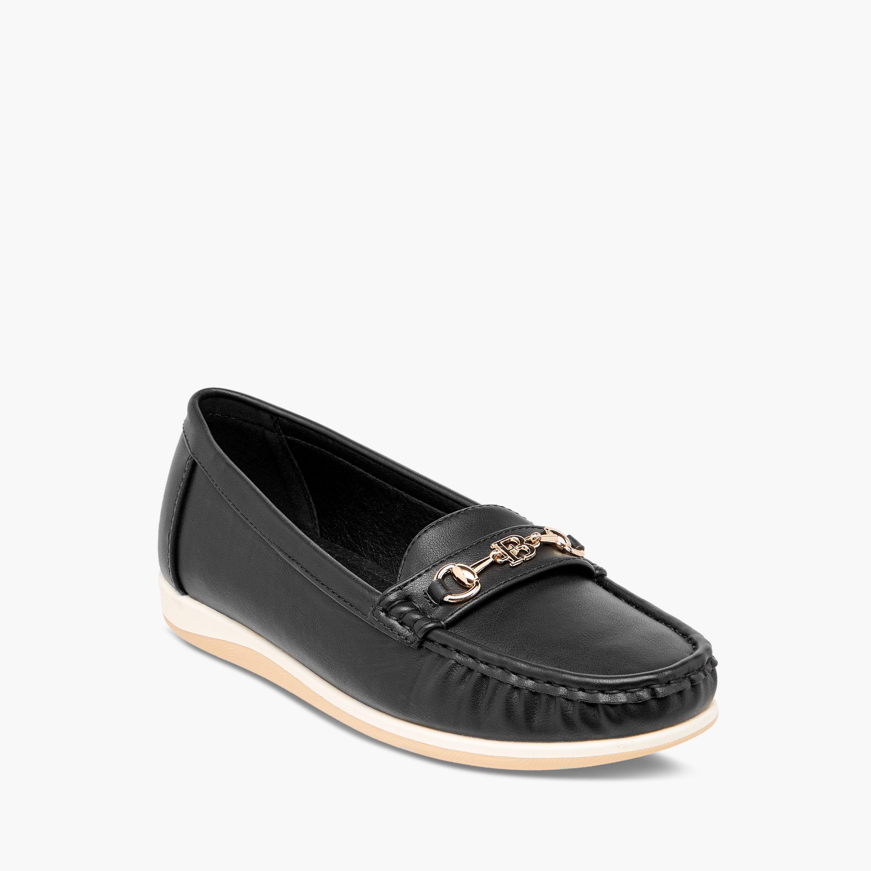 Flora Bella Solid Buckle Accent Slip-On Loafers-women-shoes-flats-loafers-image-2