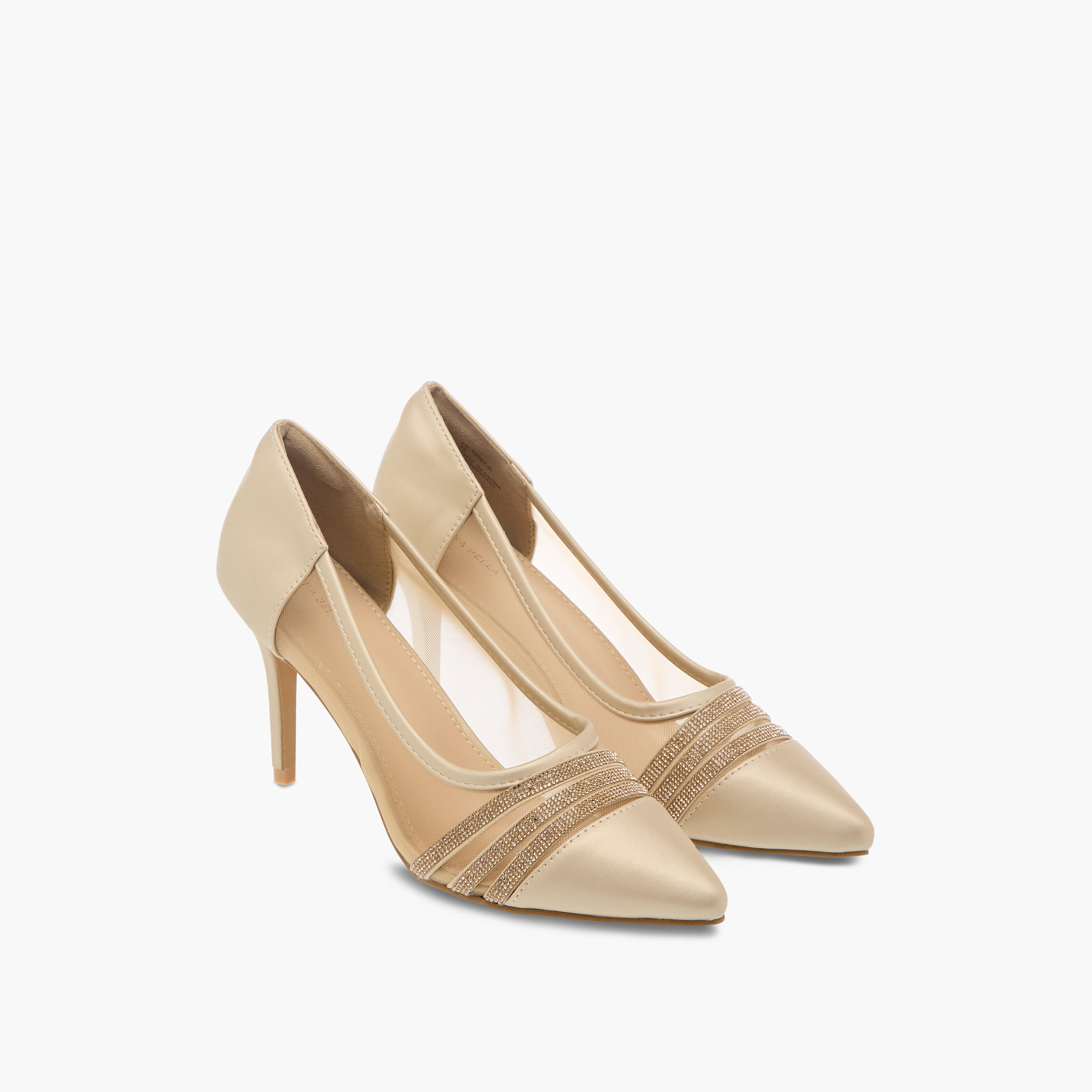 حذاء نسائي ميتاليك سهل الارتداء بكعب عالي من فلورا بيلا-women-shoes-heels-image-1